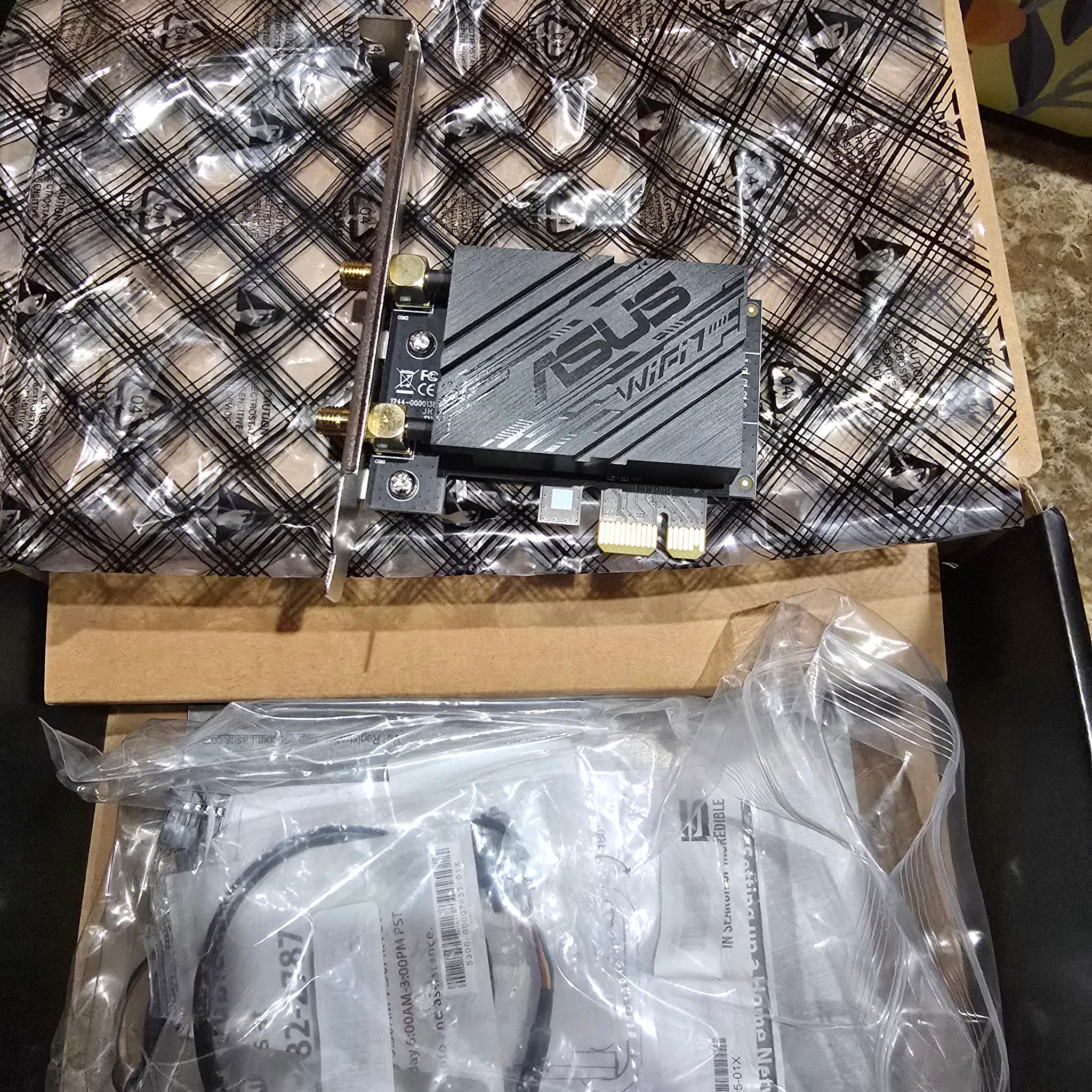 ASUS PCE-BE92BT WiFi 7 PCI-E Adapter 6GHz 320MHz Bluetooth 5.4 WPA3 Network Security OFDMA MU-MIMO