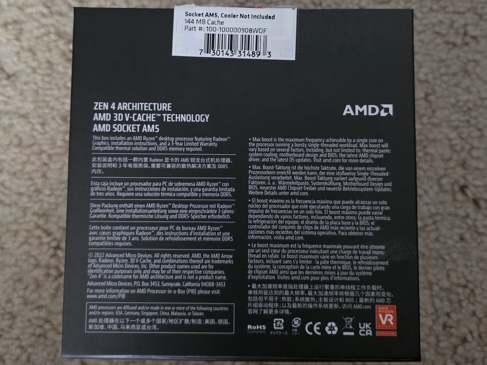 AMD Ryzen 9 7950X3D 16-Core AM5 Processor Like New 3D V-Cache + Original Box