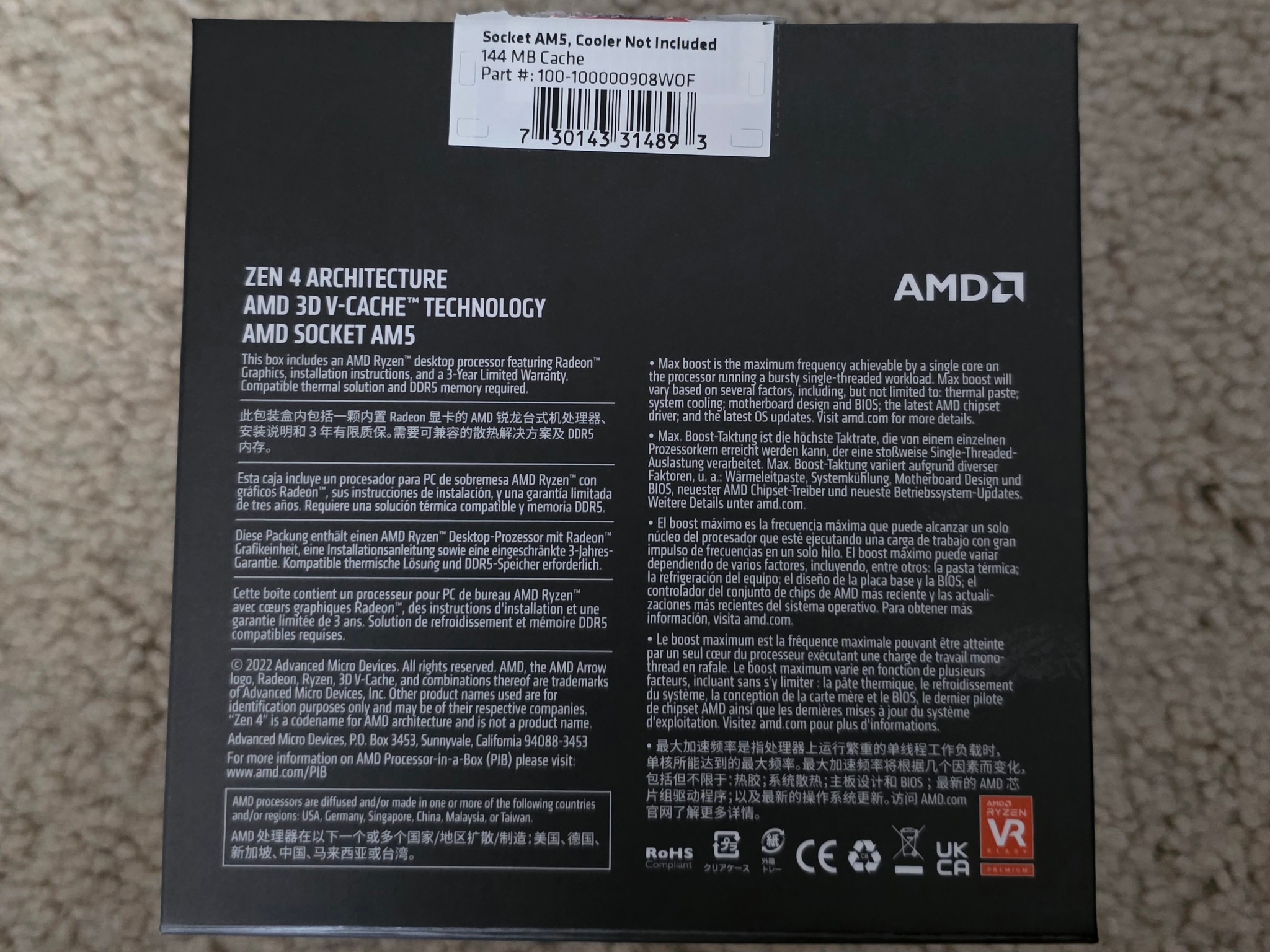 AMD Ryzen 9 7950X3D 16-Core AM5 Processor Like New 3D V-Cache + Original Box