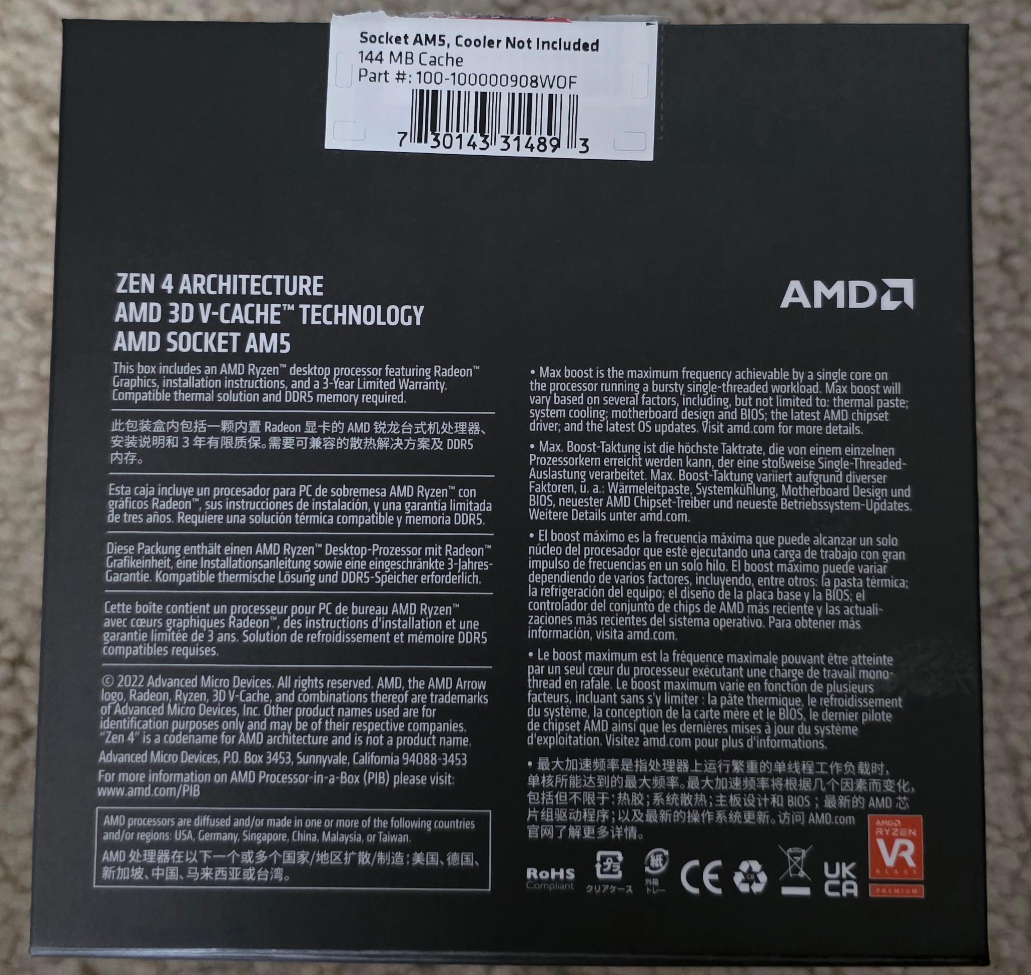 AMD Ryzen 9 7950X3D 16-Core AM5 Processor Like New 3D V-Cache + Original Box