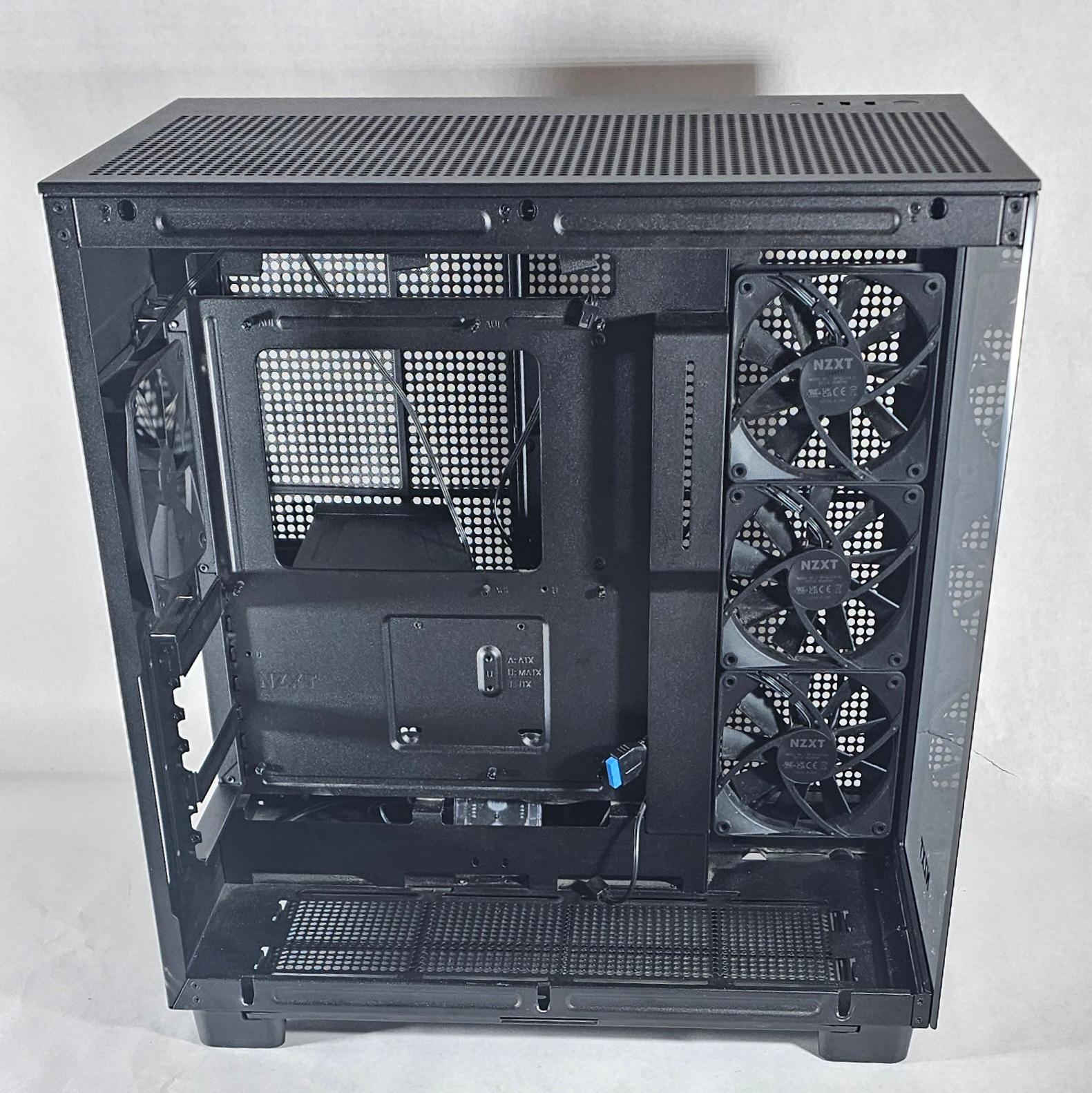 Black NZXT PC Case with Tempered Glass w/ 4 Fans