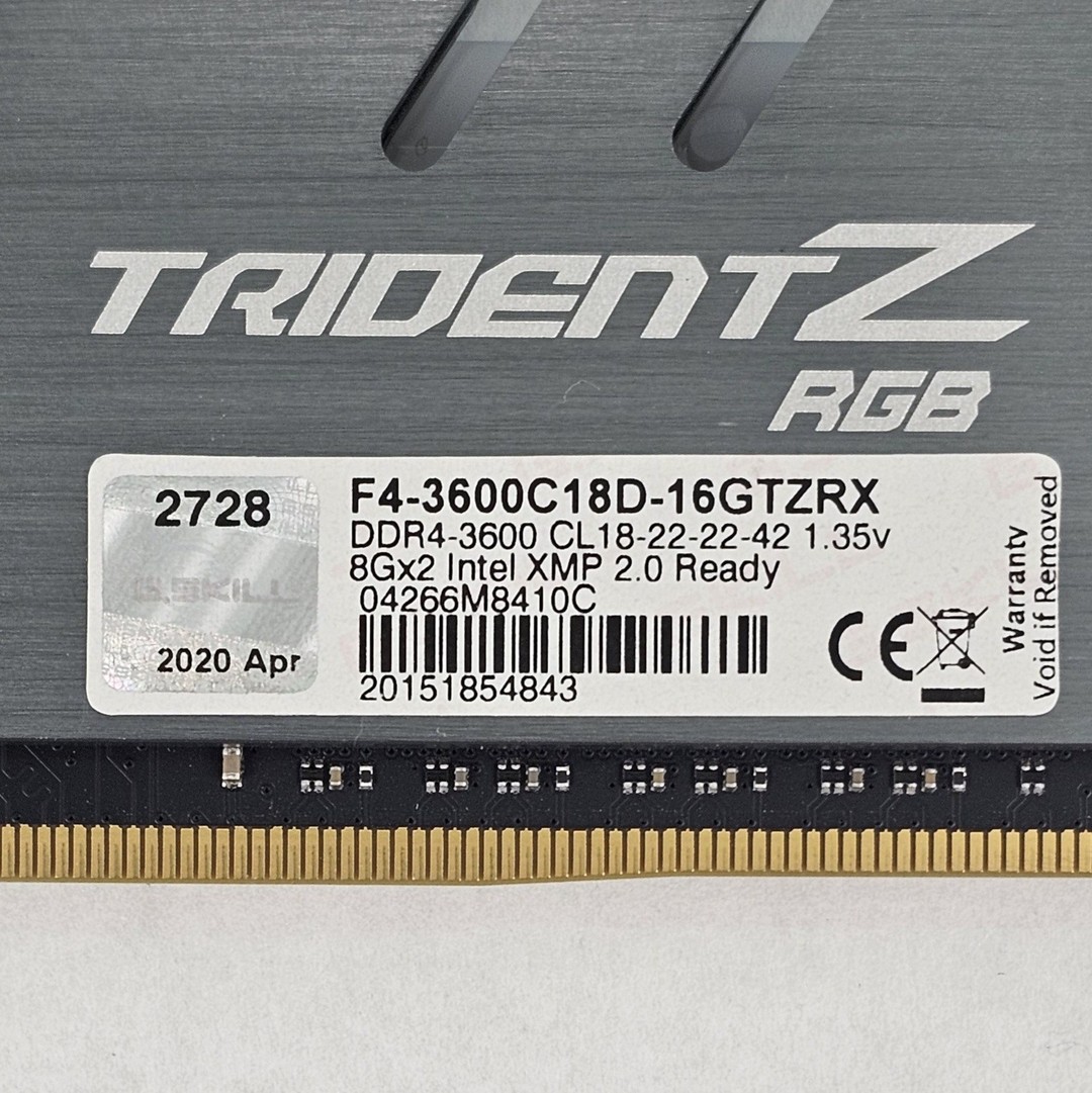 16GB DDR4 (2x8GB) CL18 3600MT/s G.Skill Trident Z RGB | Jawa