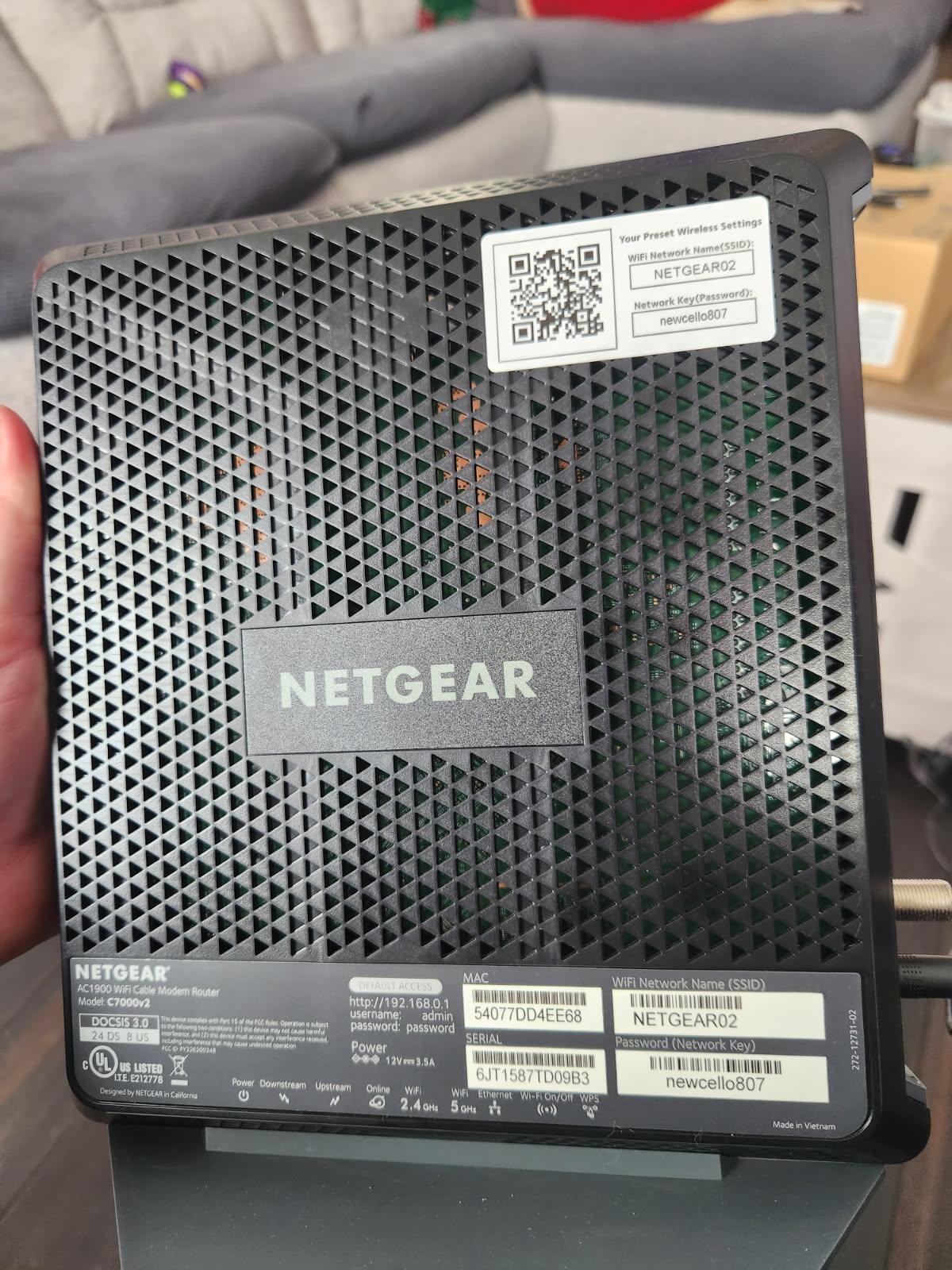 **For Sale** Netgear C7000v2 Cable Modem/Router