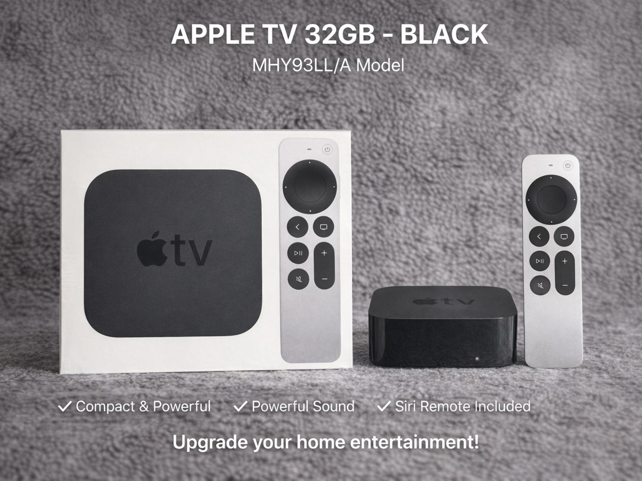 Apple TV (MHY93LL/A) 32GB - Black New Sealed Box