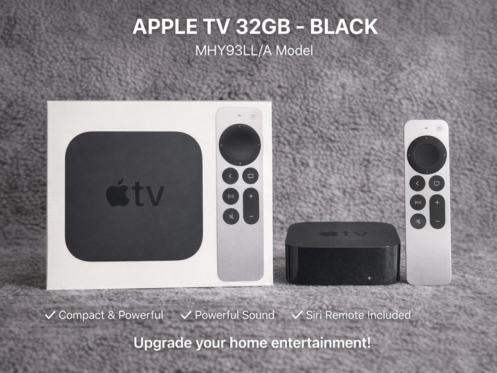 Apple TV (MHY93LL/A) 32GB - Black New Sealed Box