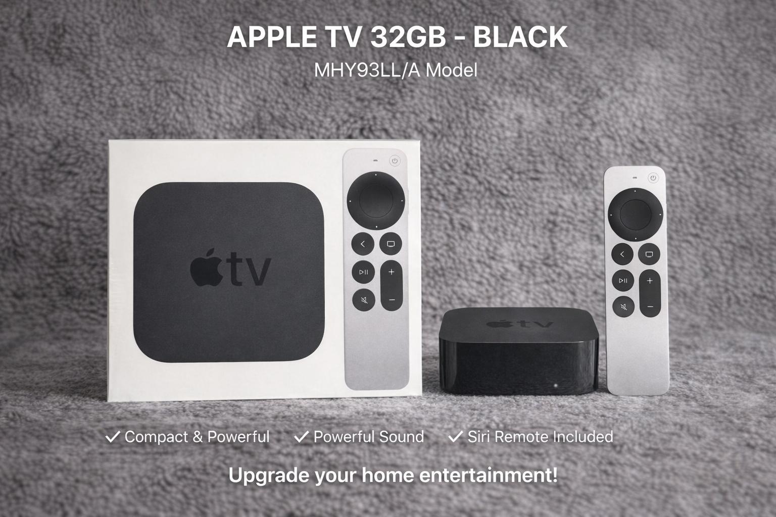 Apple TV (MHY93LL/A) 32GB - Black New Sealed Box