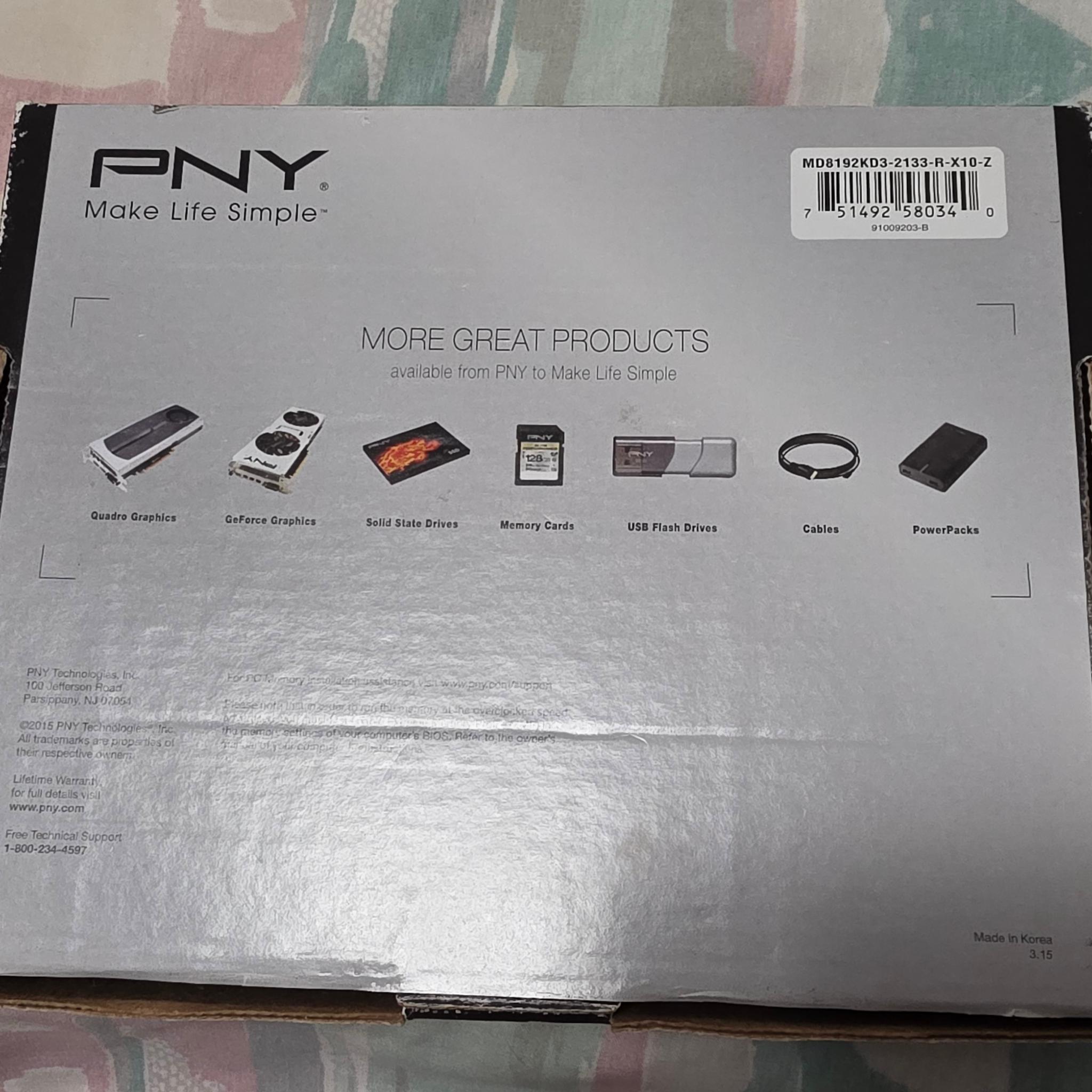 PNY XLR8 8GB (2x4GB) DDR3-2133 Ram kit MD8192KD3-2133-R-X10-Z