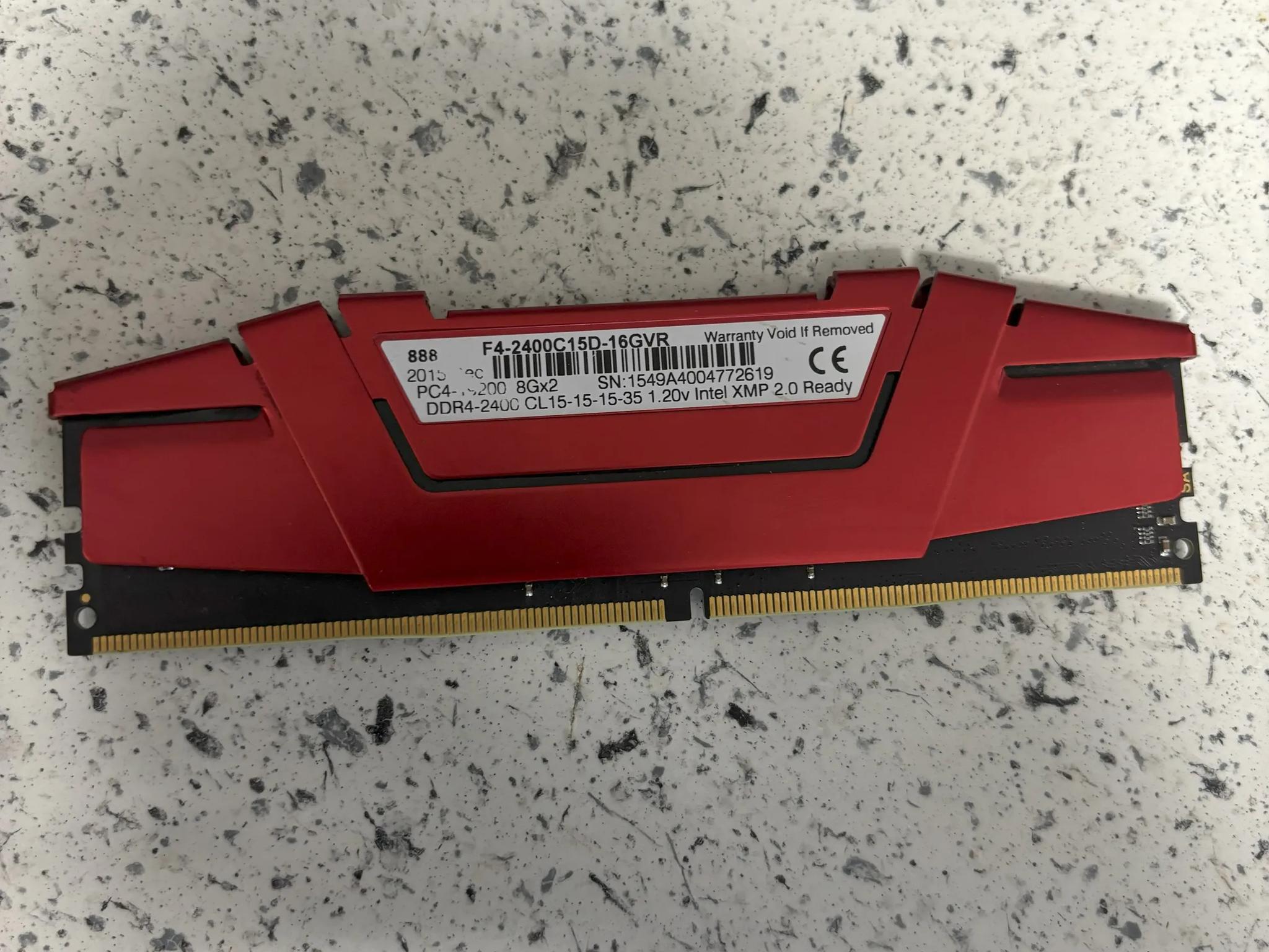 G Skill Ripjaws V 1 x 8GB Ram PC4 21300 DDR4 2400 MHz 1.2V CL15 Desktop Memory