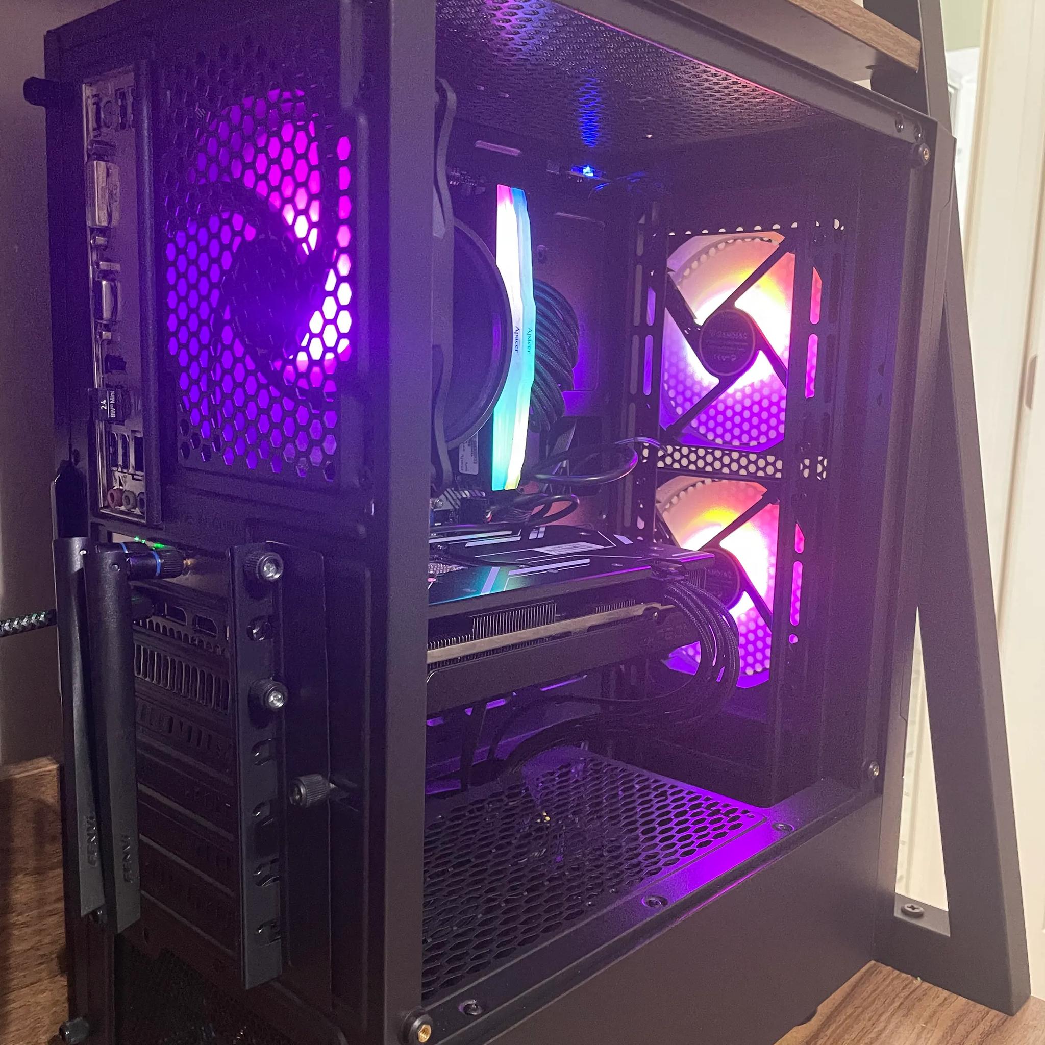 Custom Gaming PC - "Nebula" || Ryzen 7 || RX 6600  - Black and Rainbow Gaming Computer