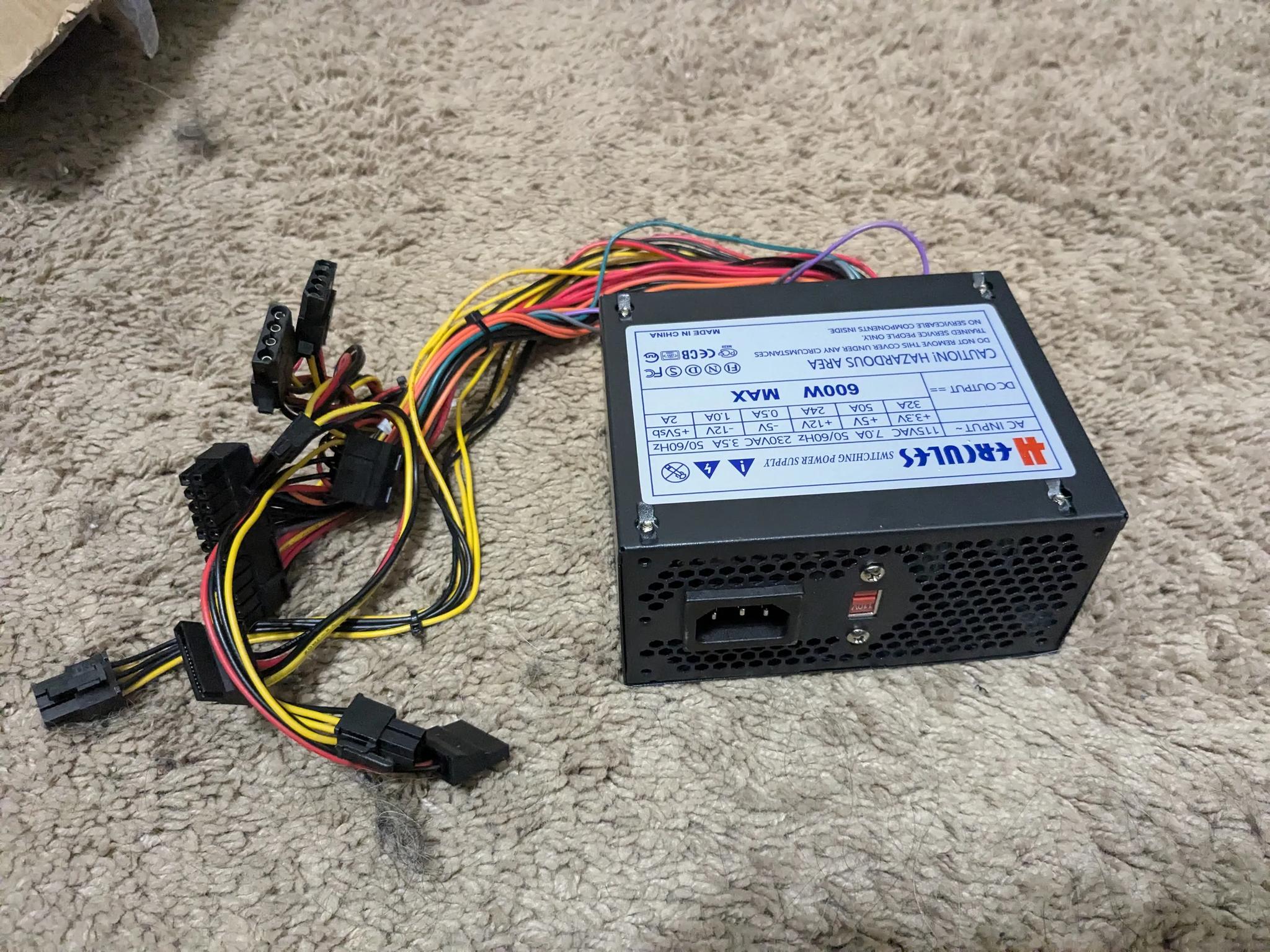 Hercules 600W MATX Micro ATX Power Supply PSU