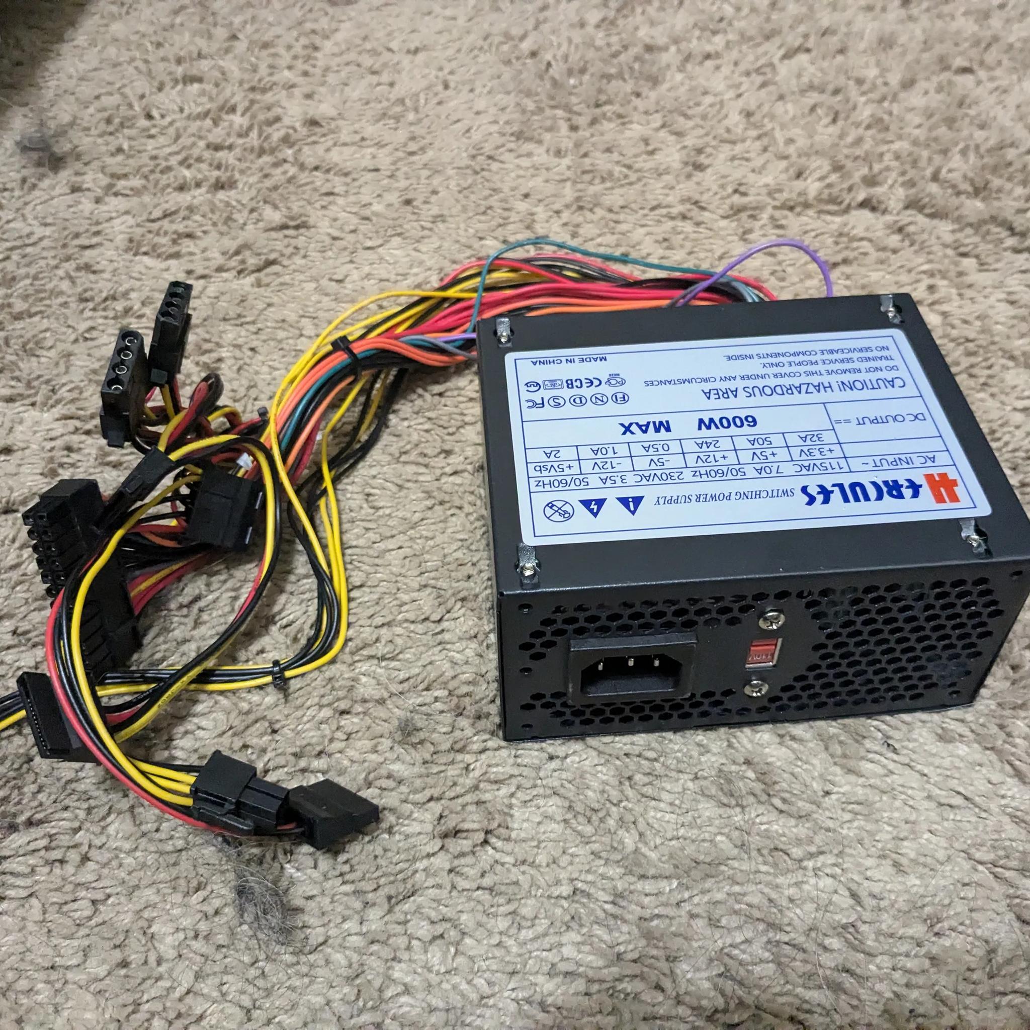 Hercules 600W MATX Micro ATX Power Supply PSU