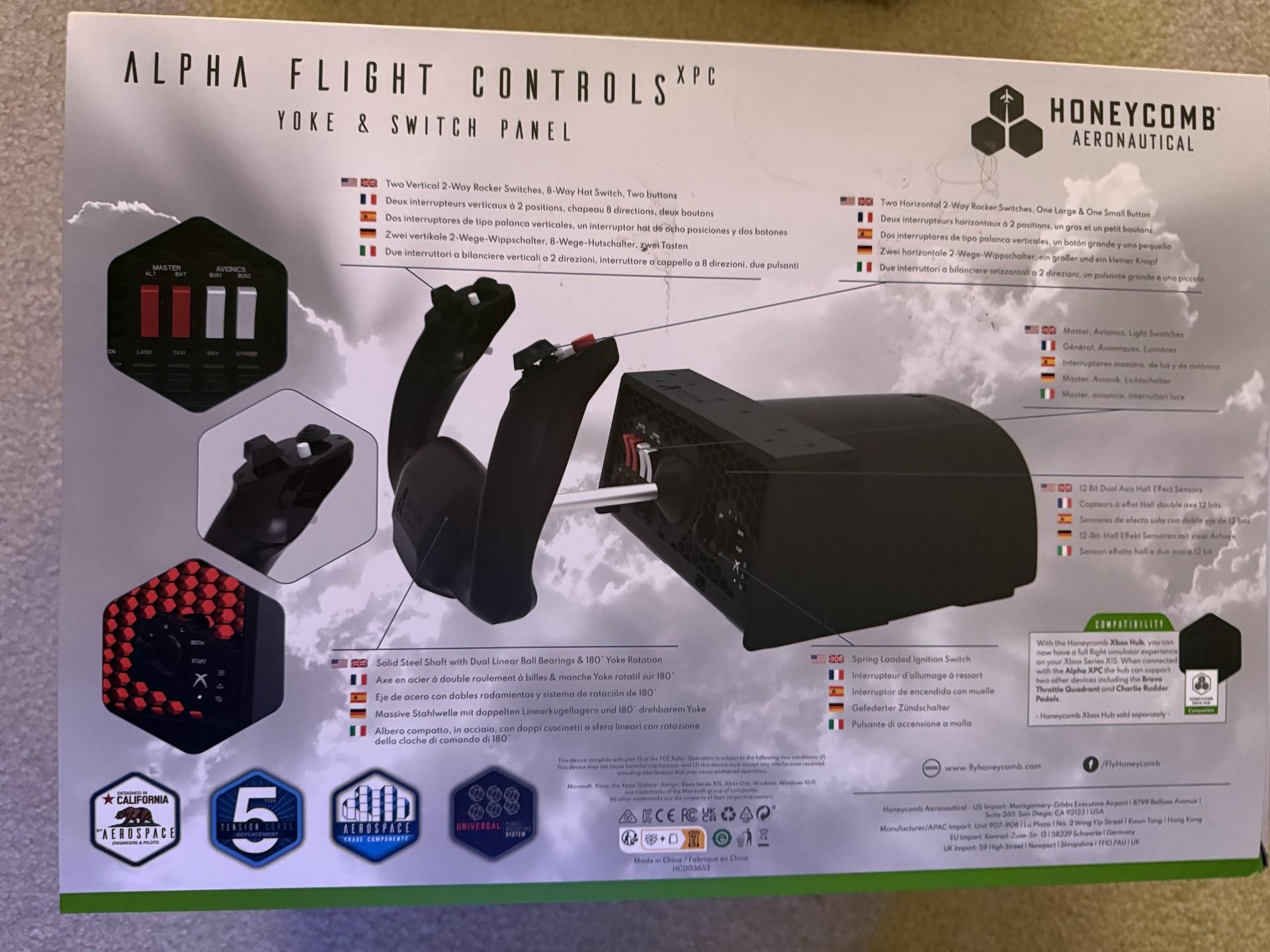 Honeycomb Alpha Flight Controls XPC (Xbox & PC) | Excellent Condition + Official Dust Cover