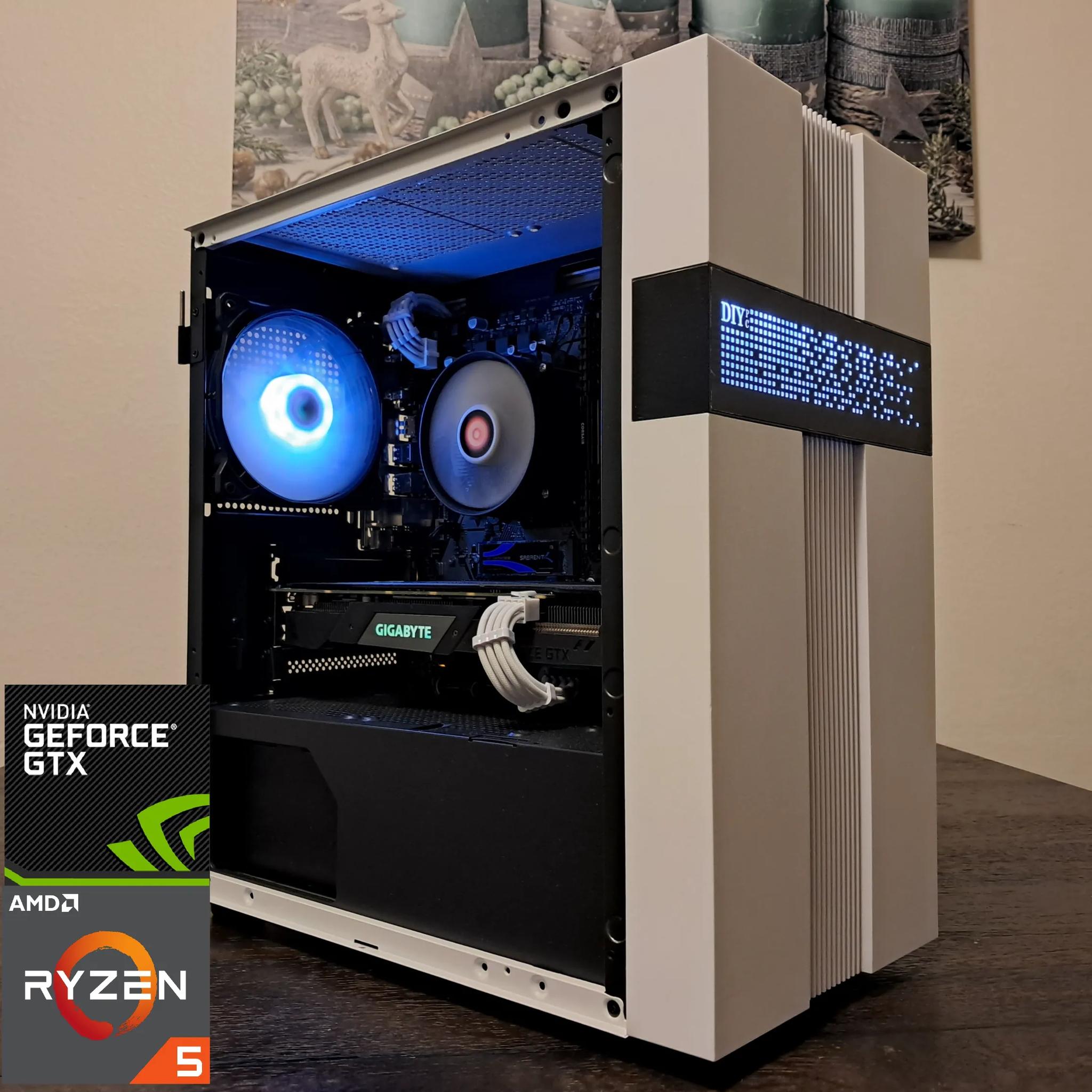 🔵⬜ Aesthetic Gaming PC ⬜🔵 Ryzen 5 3400G 3.7-4.2 GHz | Nvidia