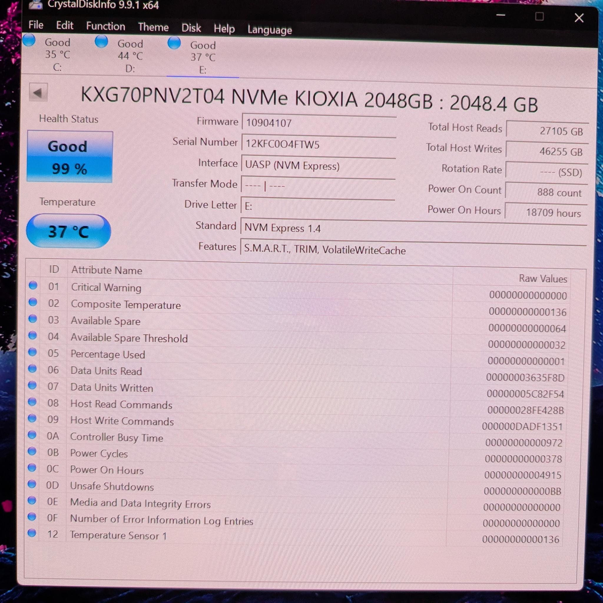 Kioxia 2TB Gen4 NVMe M.2 SSD