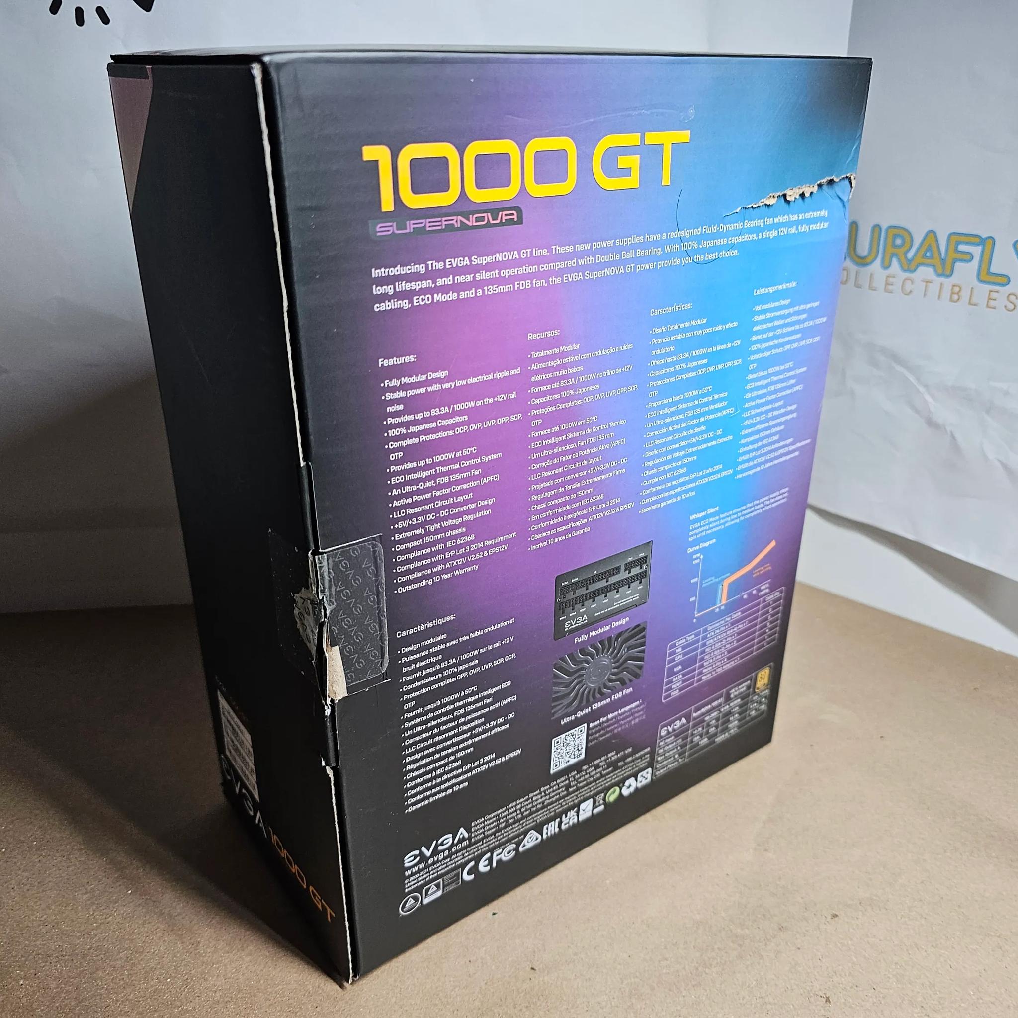 EVGA SuperNOVA 1000 GT Power Supply (1000W, 80+ Gold, Fully Modular, ATX 3.0)