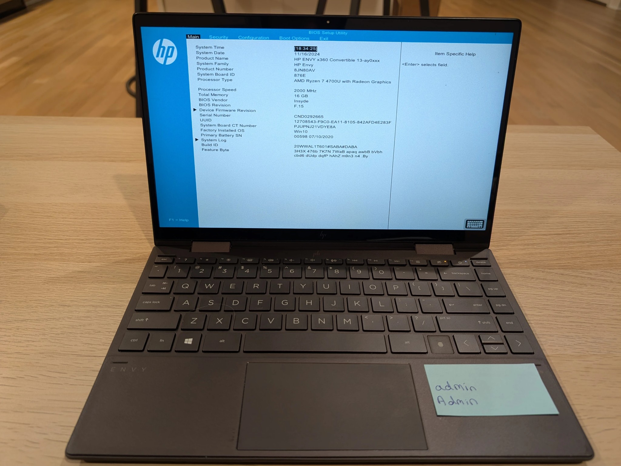 HP Envy x360 13" Laptop, 8 cores, 16GB RAM