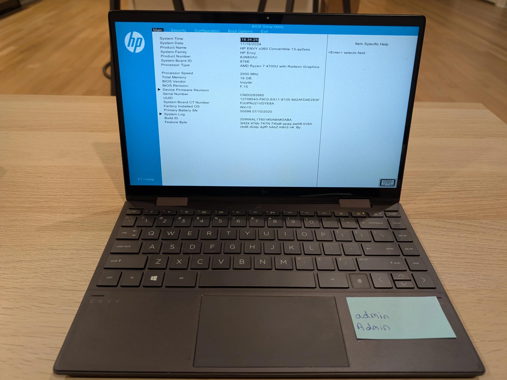 HP Envy x360 13" Laptop, 8 cores, 16GB RAM