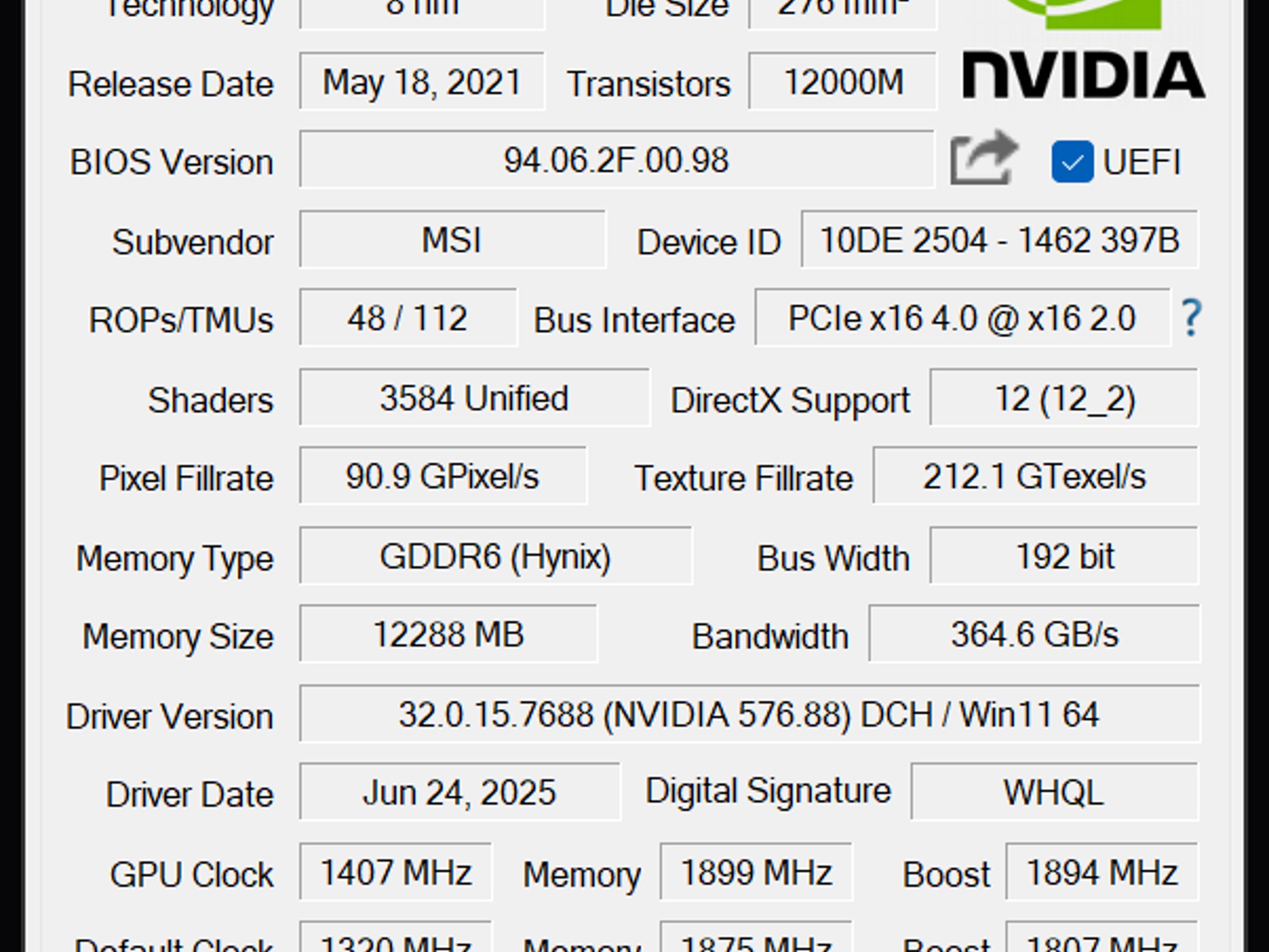 MSI Ventus RTX 3060 12GB triple Fan | with box and is in good condition