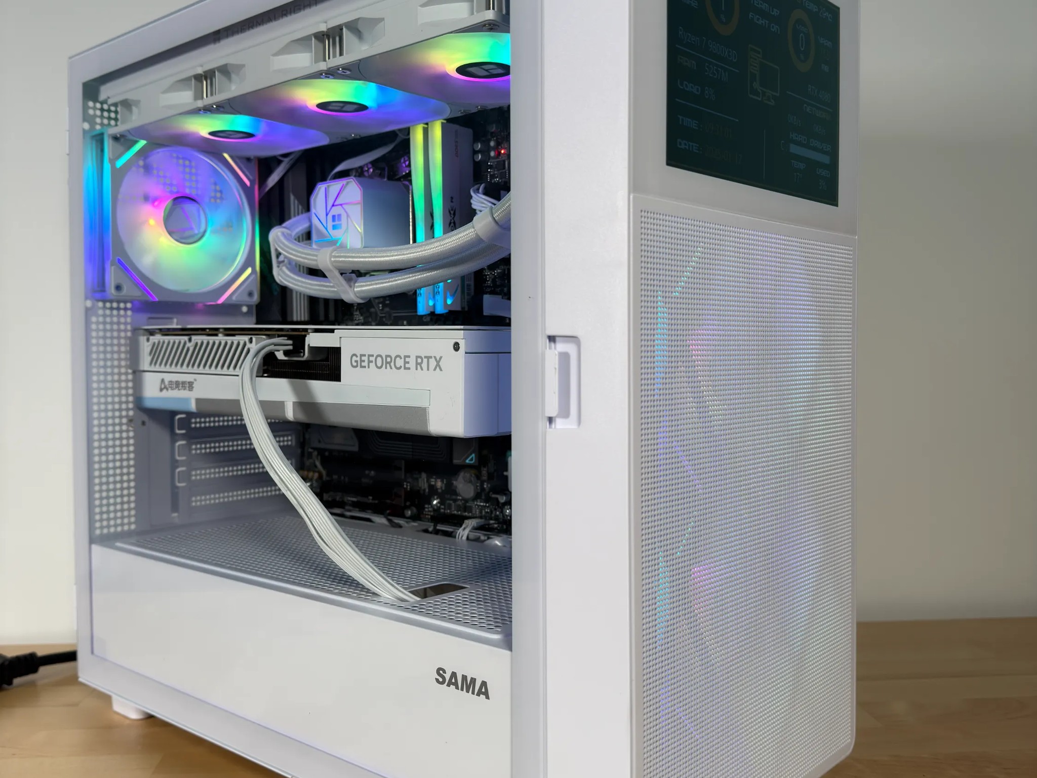 RTX 4080 Ryzen 9800X3D Gaming PC with Customizable Screen