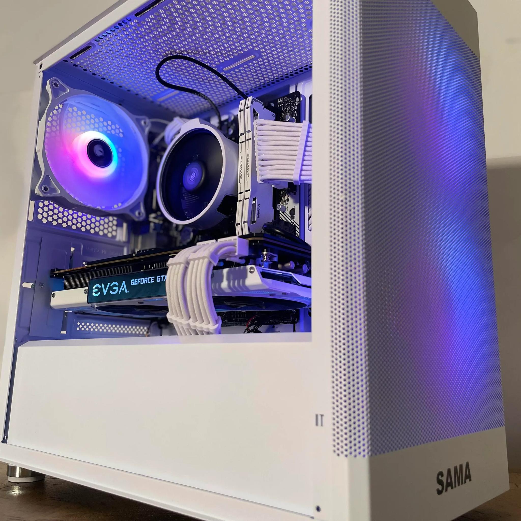 White RGB Gaming PC | Ryzen 5 3600 | GTX 1070 | 16GB DDR4 | 480GB SSD | Windows 11