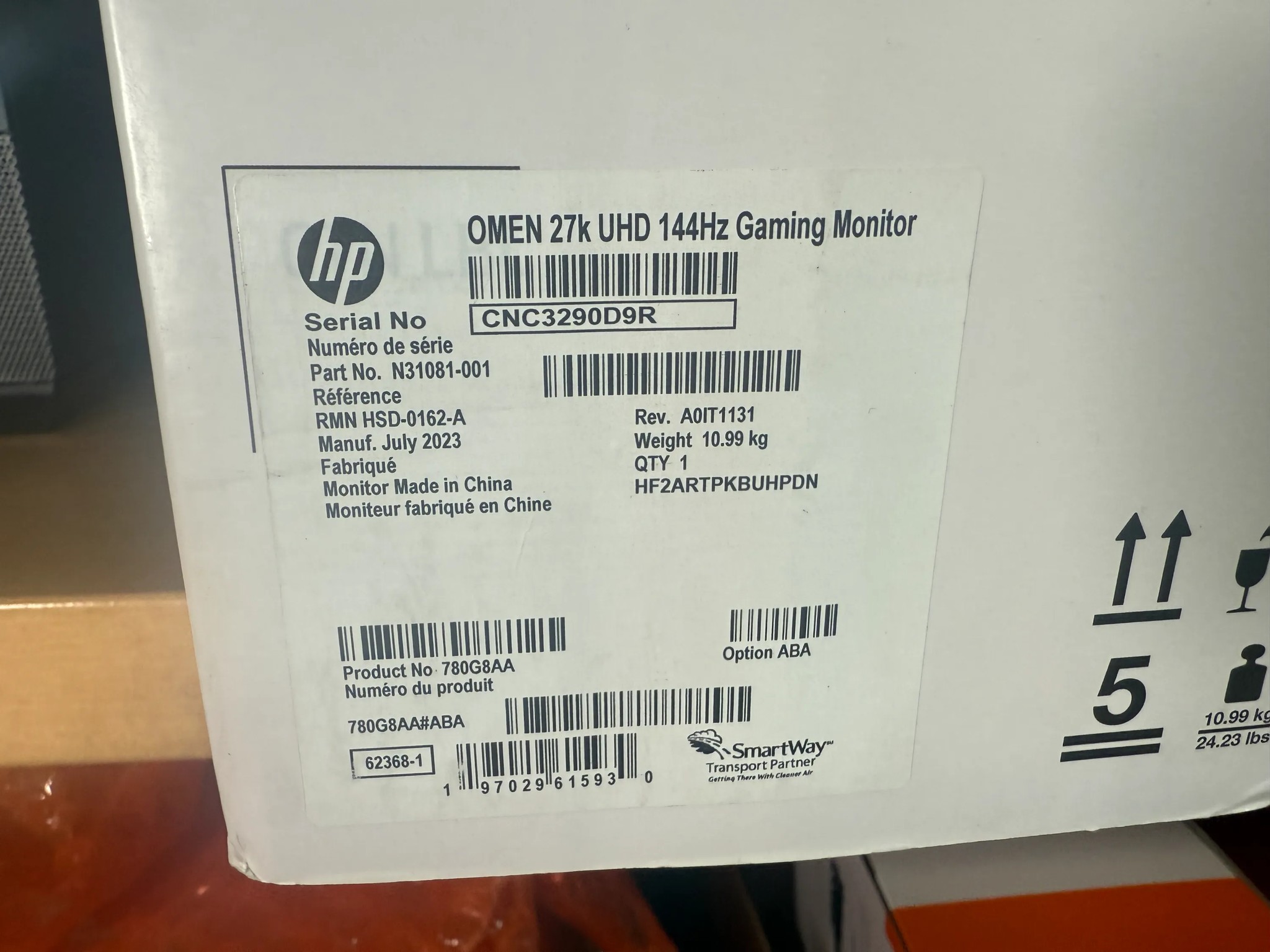 HP Omen 4k 144HZ IPS Gaming Monitor