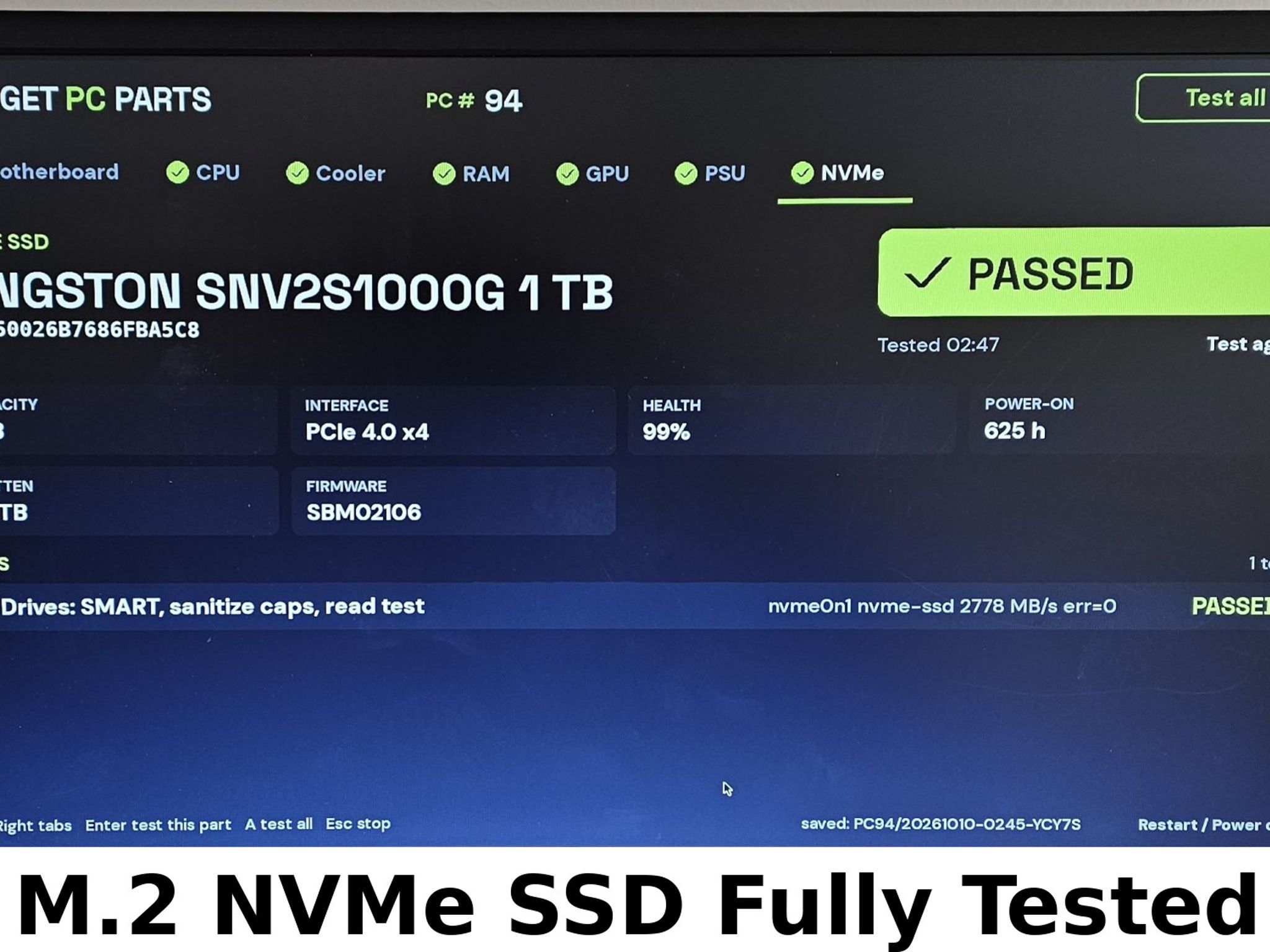 1TB NVMe M.2 SSD Kingston NV2 Gen4