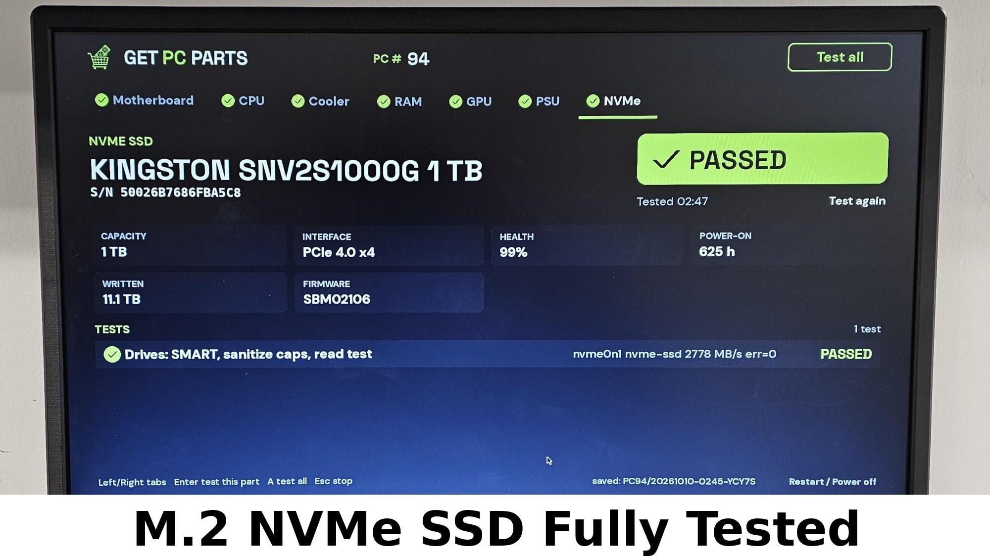 1TB NVMe M.2 SSD Kingston NV2 Gen4