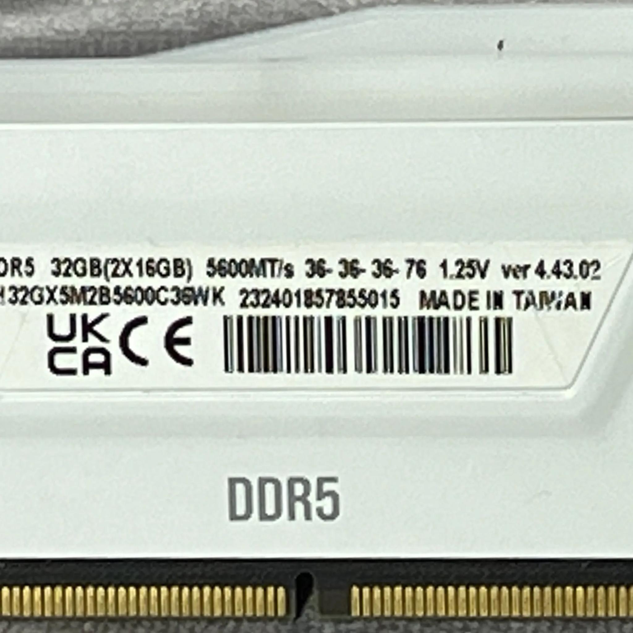 Corsair Vengeance® RGB 32GB (2x16GB) DDR5 5600MT/s CL36 Memory Kit — Intel XMP