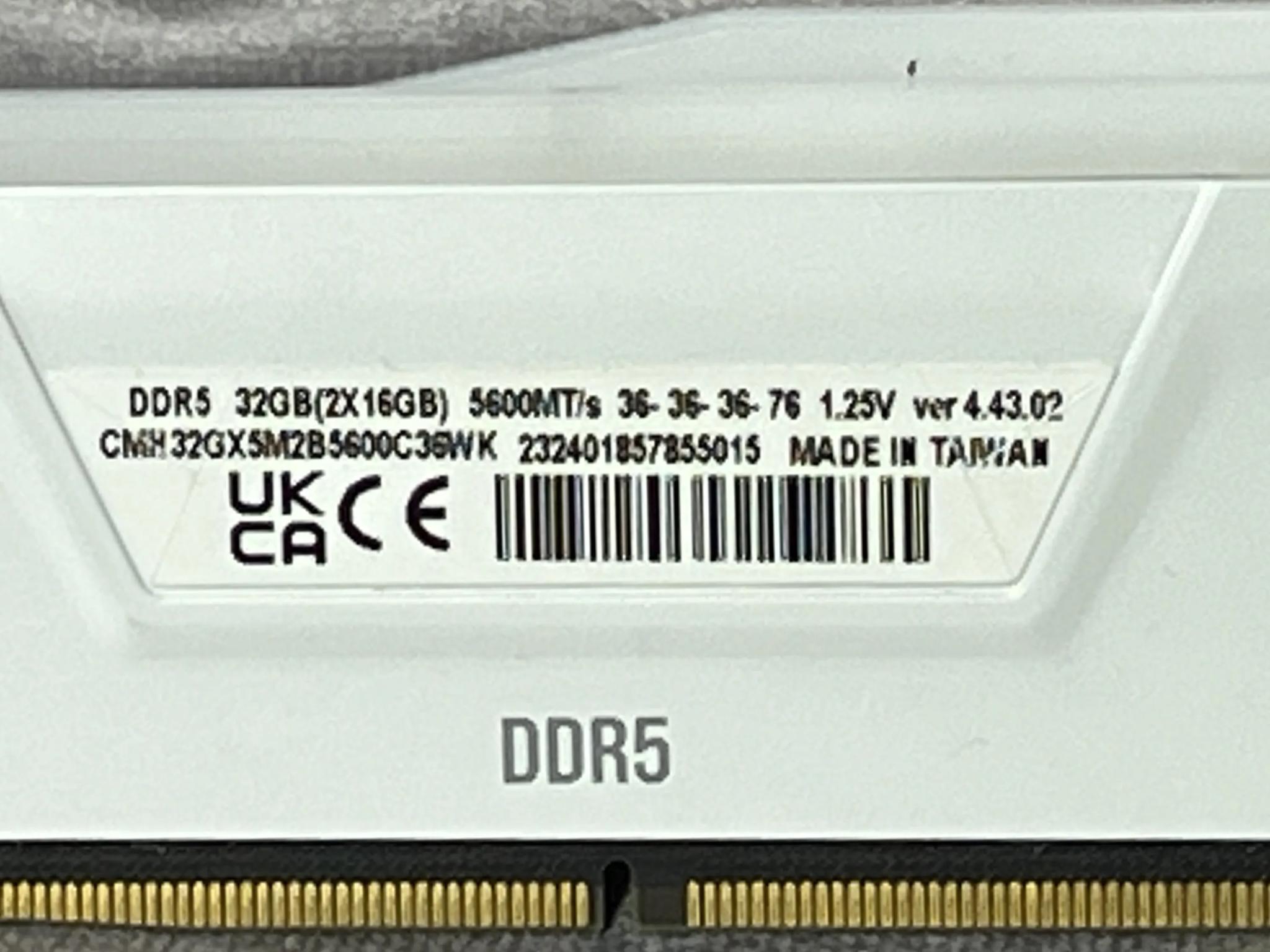 Corsair Vengeance® RGB 32GB (2x16GB) DDR5 5600MT/s CL36 Memory Kit — Intel XMP