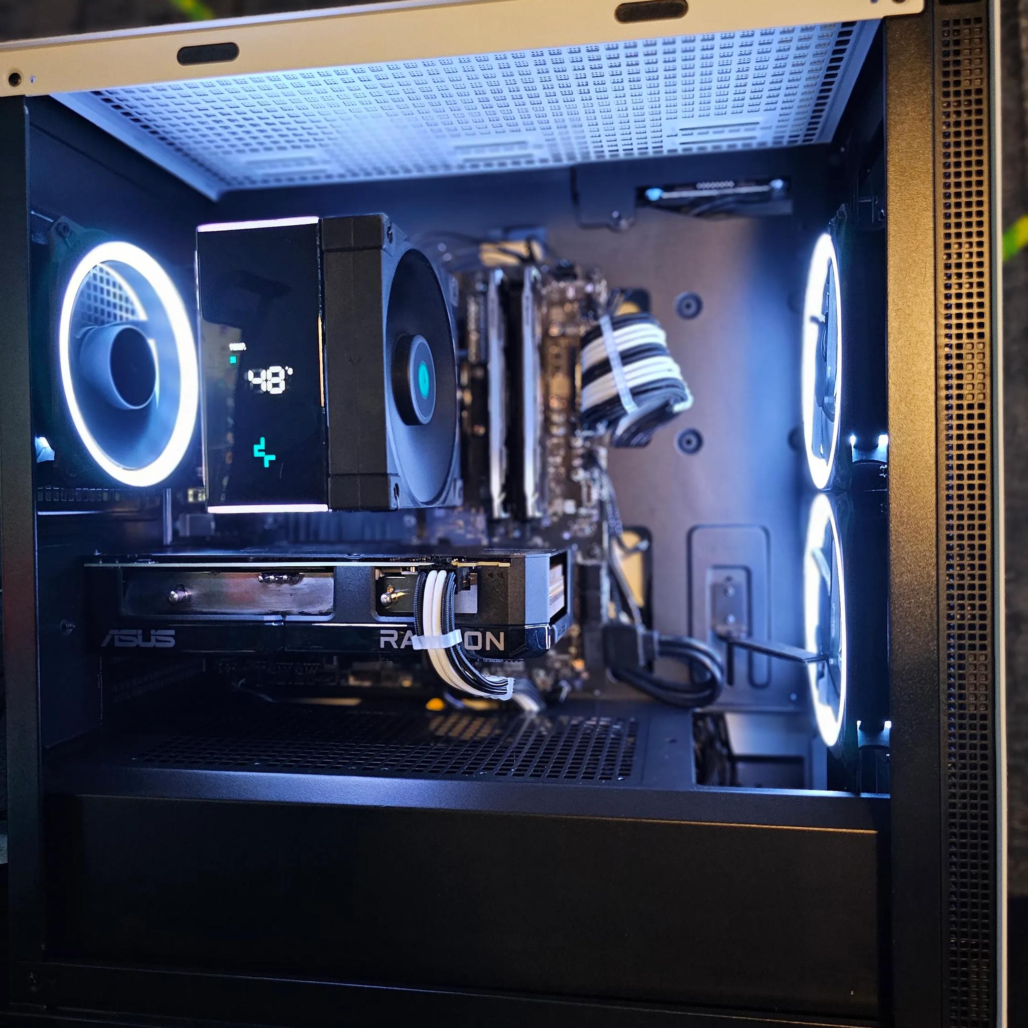 ⚫OREO BEAST🥛| RYZEN 7 5700G | RADEON ASUS 7600XT | 1TB | WIN 11 | MID LEVEL PC 🥛