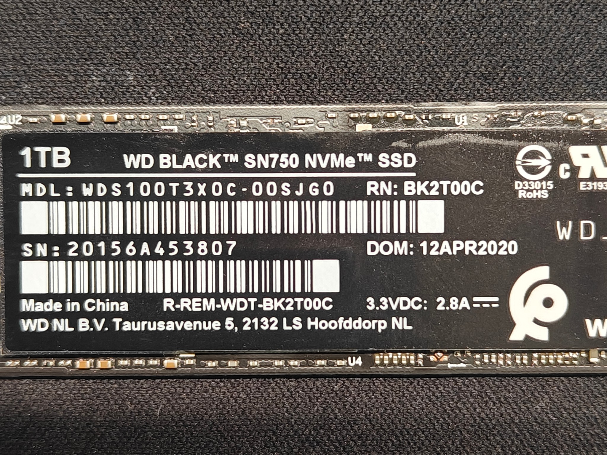 Western Digital Black SN750 1TB Gen 4 SSD, Internal, M.2 NVME Solid State Drive