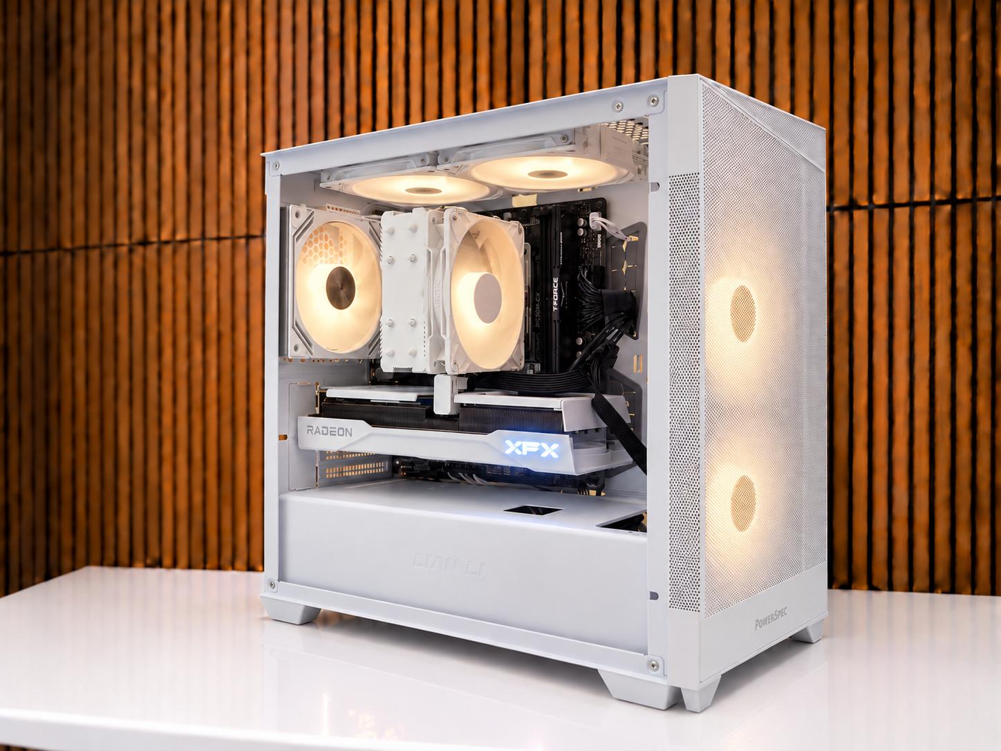 Whiteout v1 Gaming PC | 9060XT 16GB💻| DDR5| 16GB RAM | WiFi/BT | Windows 11 | 1TB