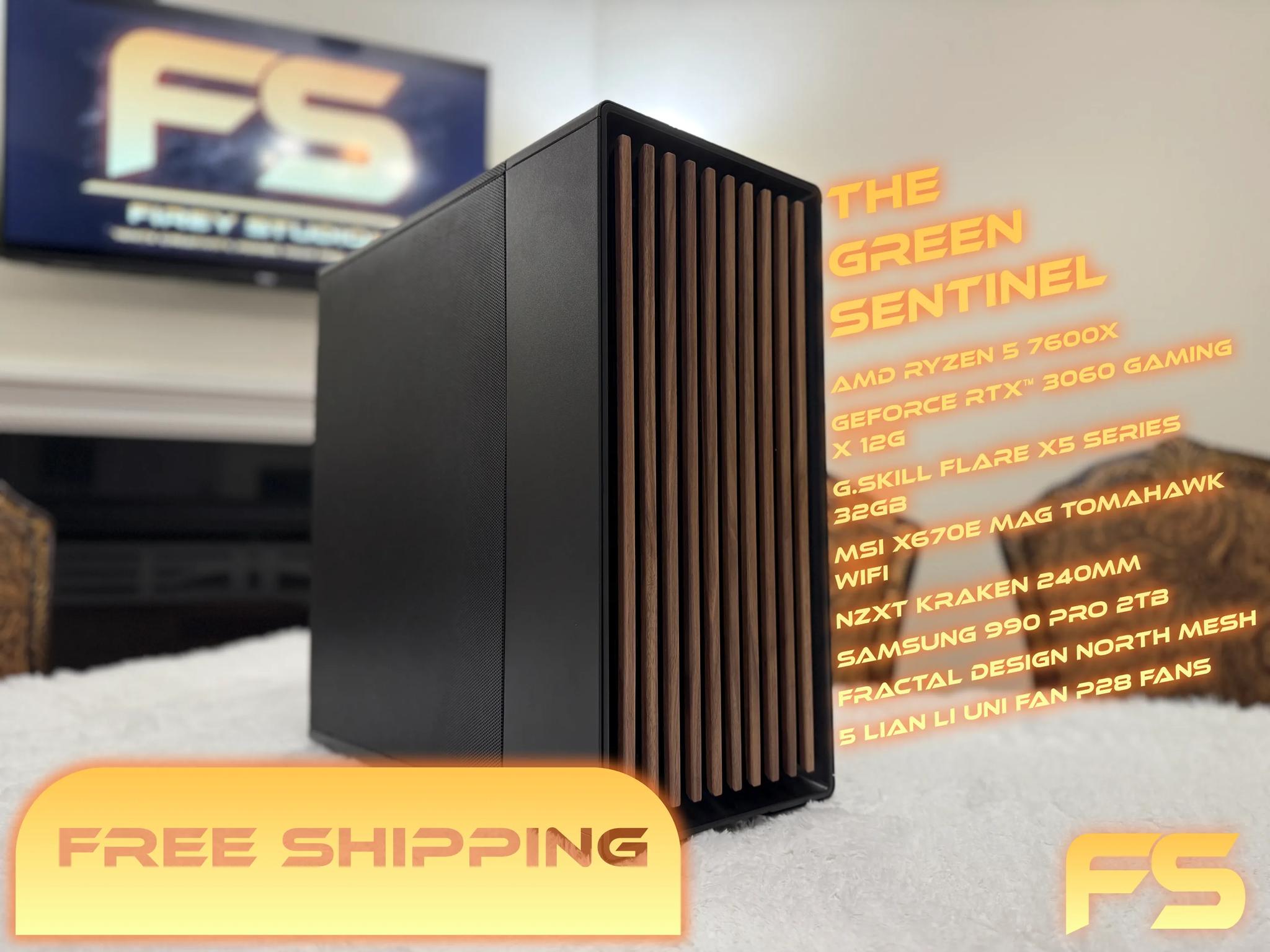 The Green Sentinel | 7600X | RTX 3060 | 32 GB DRR5-6000 | 2 TB SSD | 1080p and 1440p Gaming PC