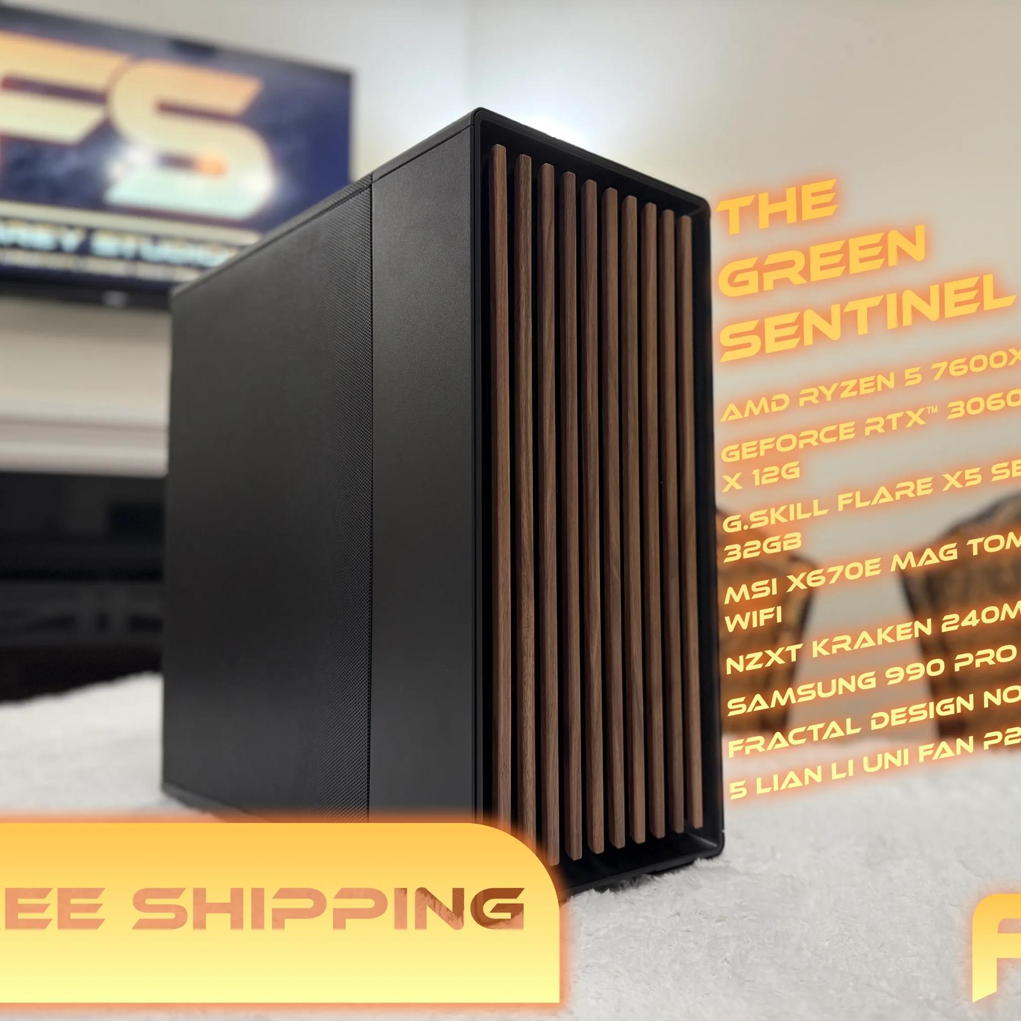 The Green Sentinel | 7600X | RTX 3060 | 32 GB DRR5-6000 | 2 TB SSD | 1080p and 1440p Gaming PC