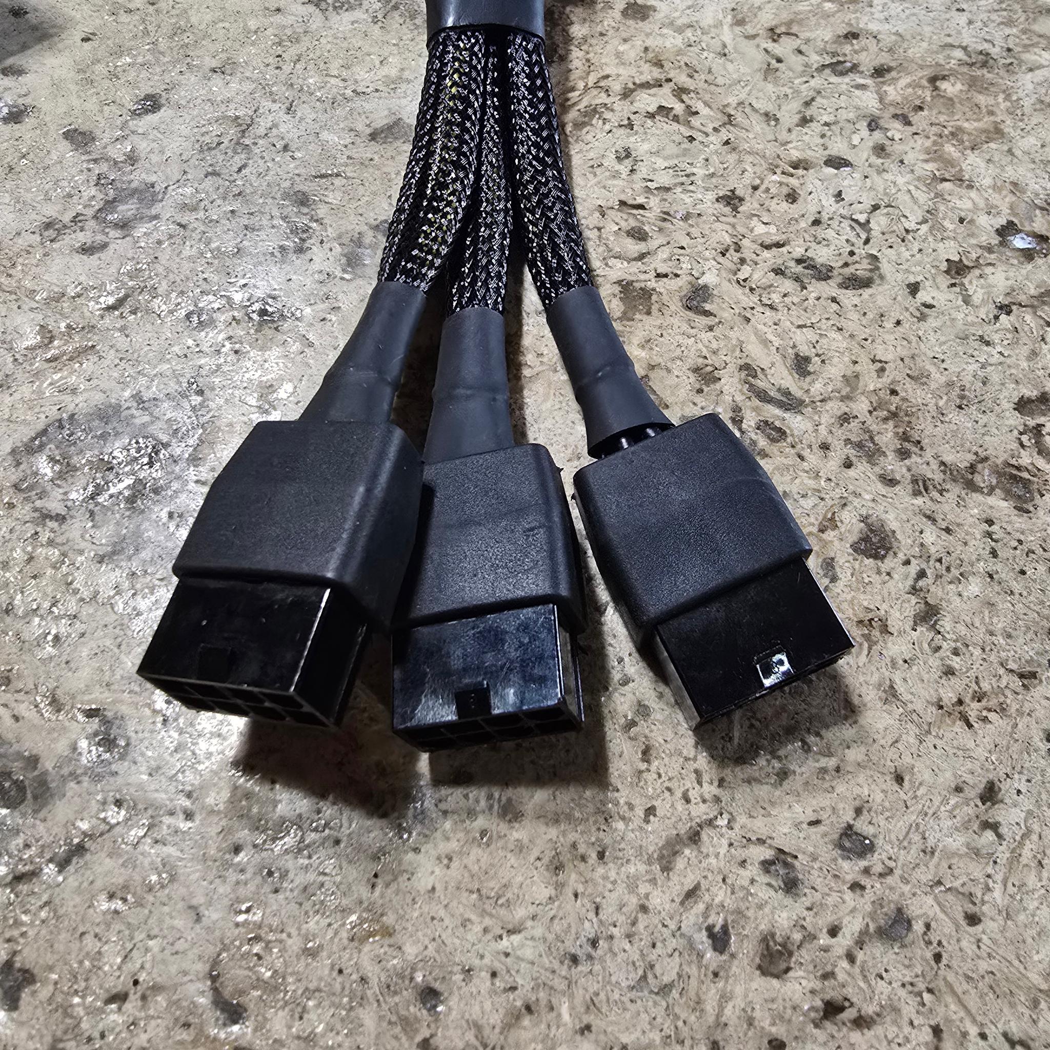 3X 8 Pin 16AWG PCIE 5.0 12VHPWR 600W 90 Degree Right Angle 16 Pin 12+4Pin Supply Adapter
