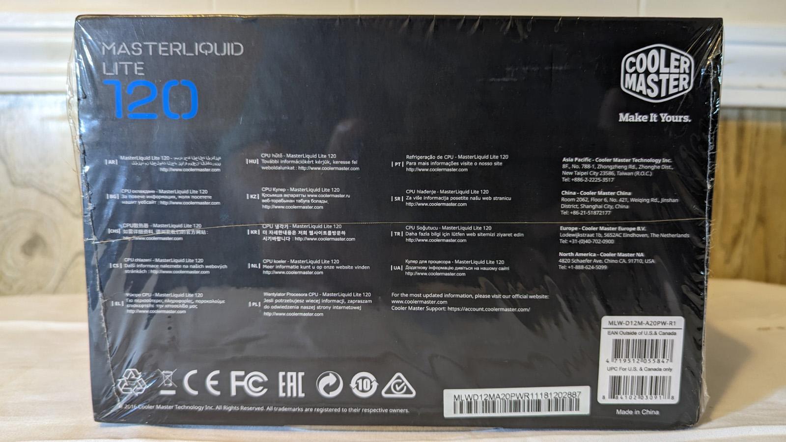 NIB - Cooler Master MasterLiquid Lite 120 AIO CPU cooler + an added CM Sickleflow 120mm PWM ARGB Fan