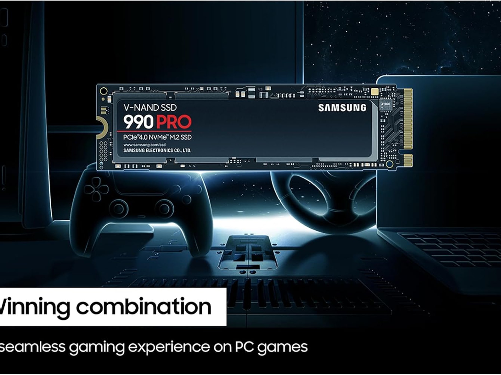 Samsung 990 PRO 2TB NVMe SSD – PCIe 4.0 M.2 2280 – Up to 7,450 MB/s