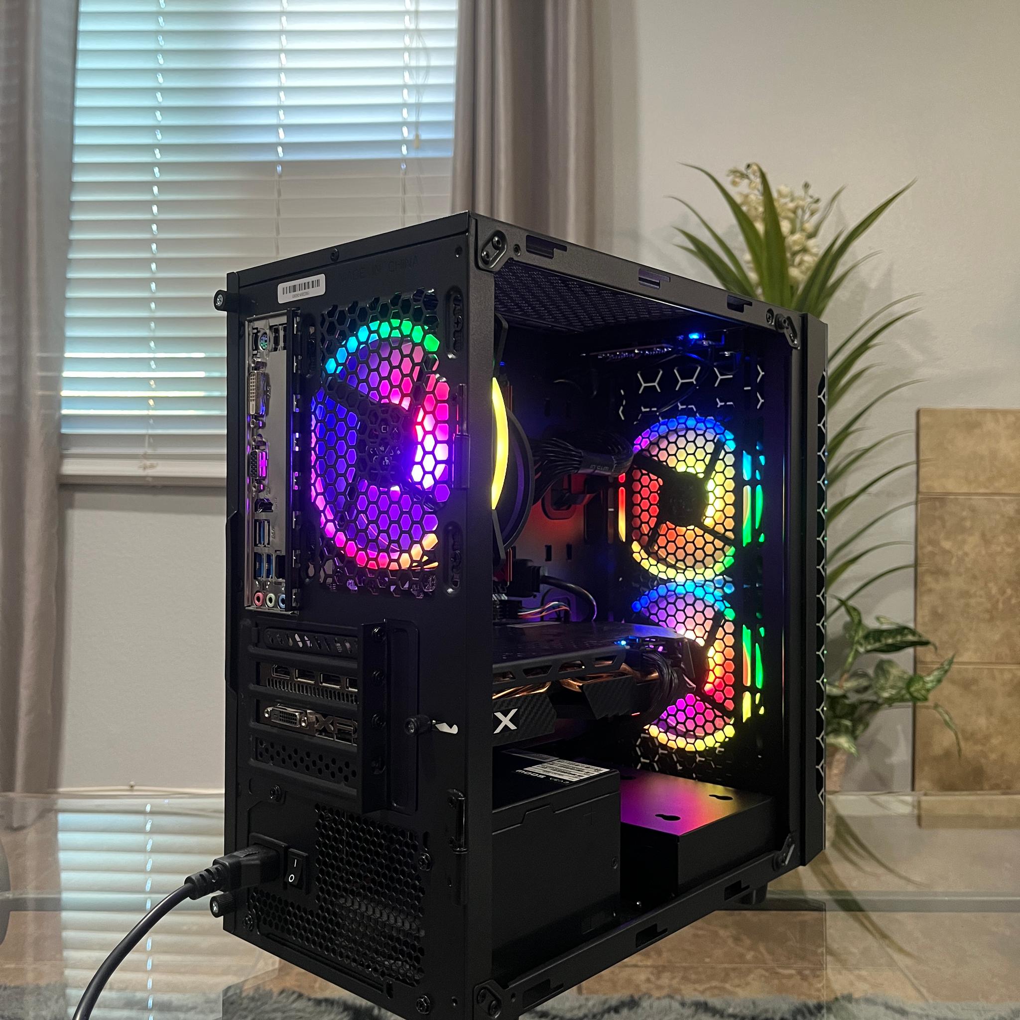 RX 580 8GB, Ryzen 7 1700, 8GB RAM | Black RGB Gaming Computer/PC