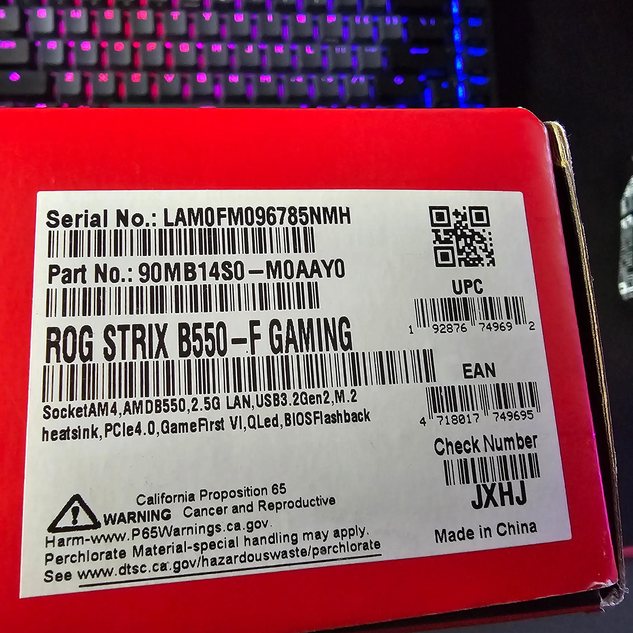 ASUS ROG STRIX B550-F GAMING Motherboard AM4