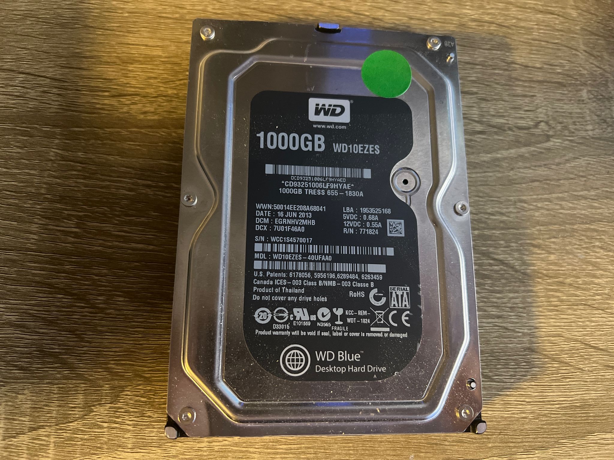 Western Digital 1TB Apple HDD WD10EZES
