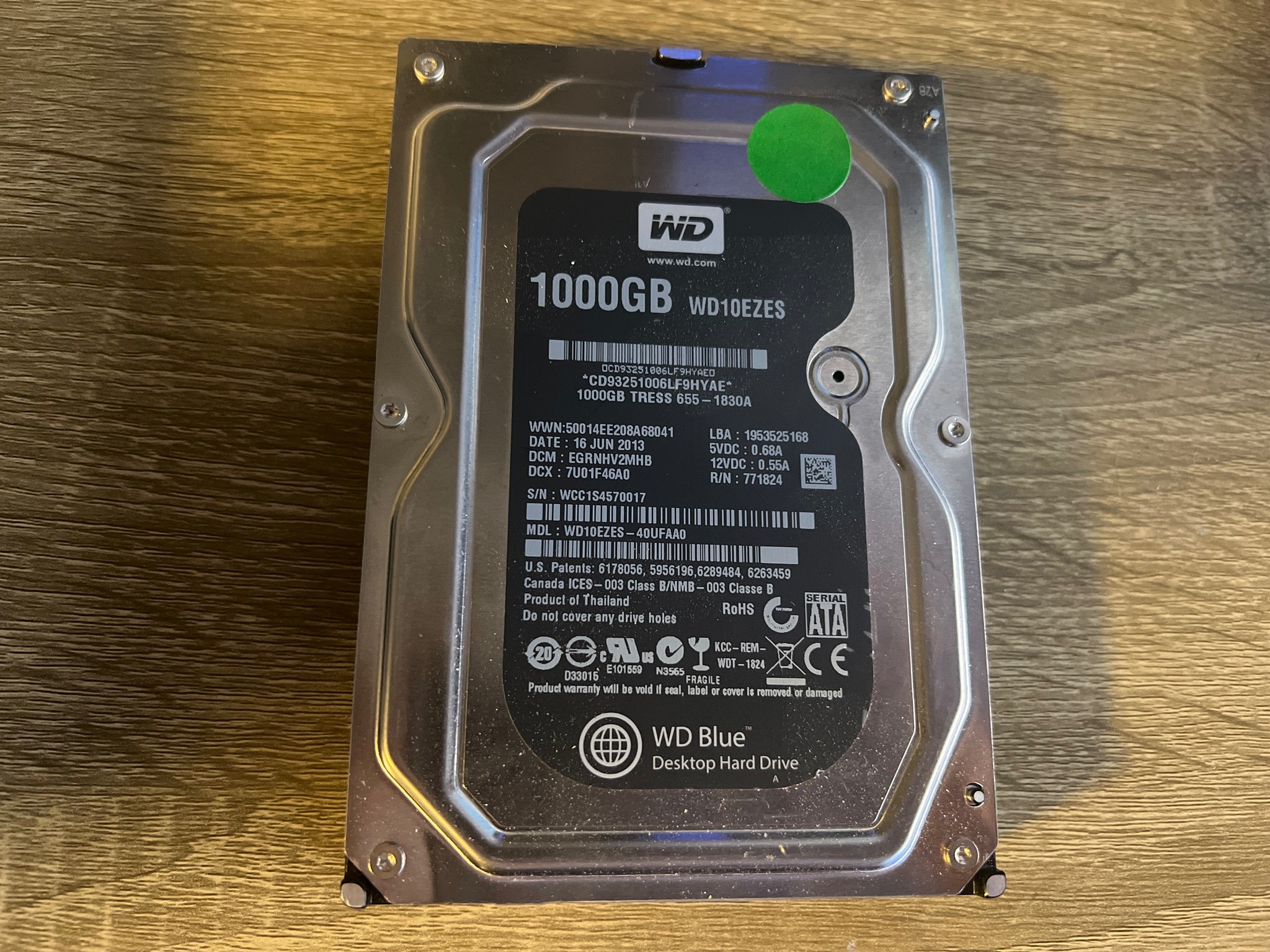 Western Digital 1TB Apple HDD WD10EZES