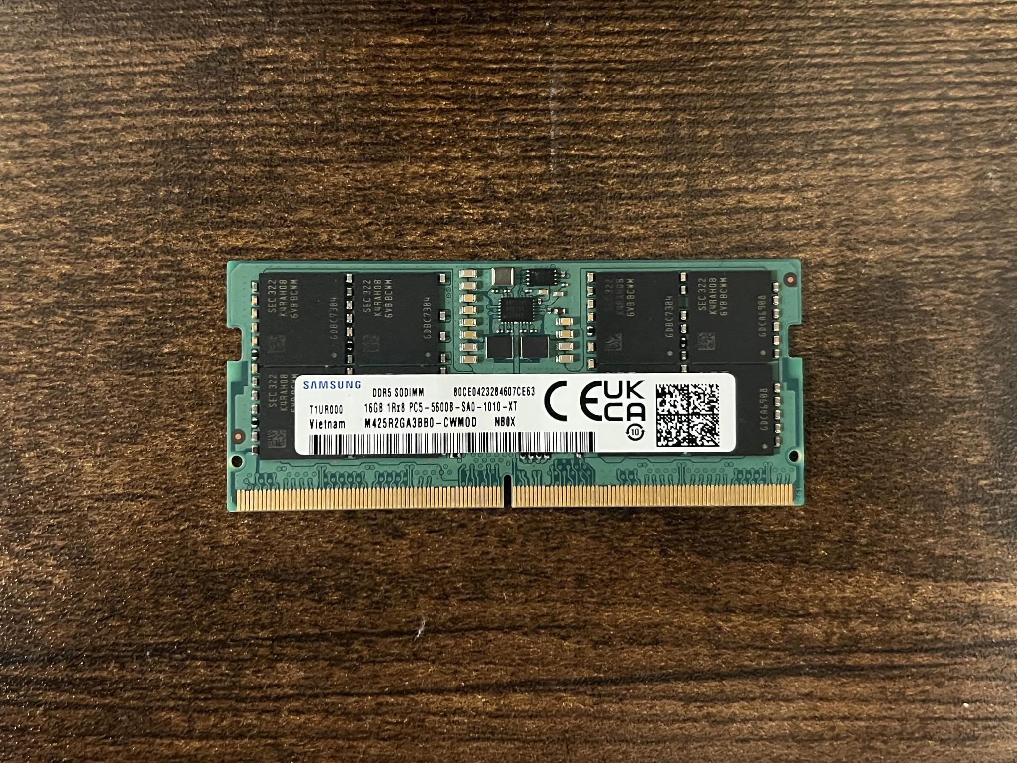 16GB DDR5-5600MHz CL46 Samsung Laptop SO-DIMM RAM