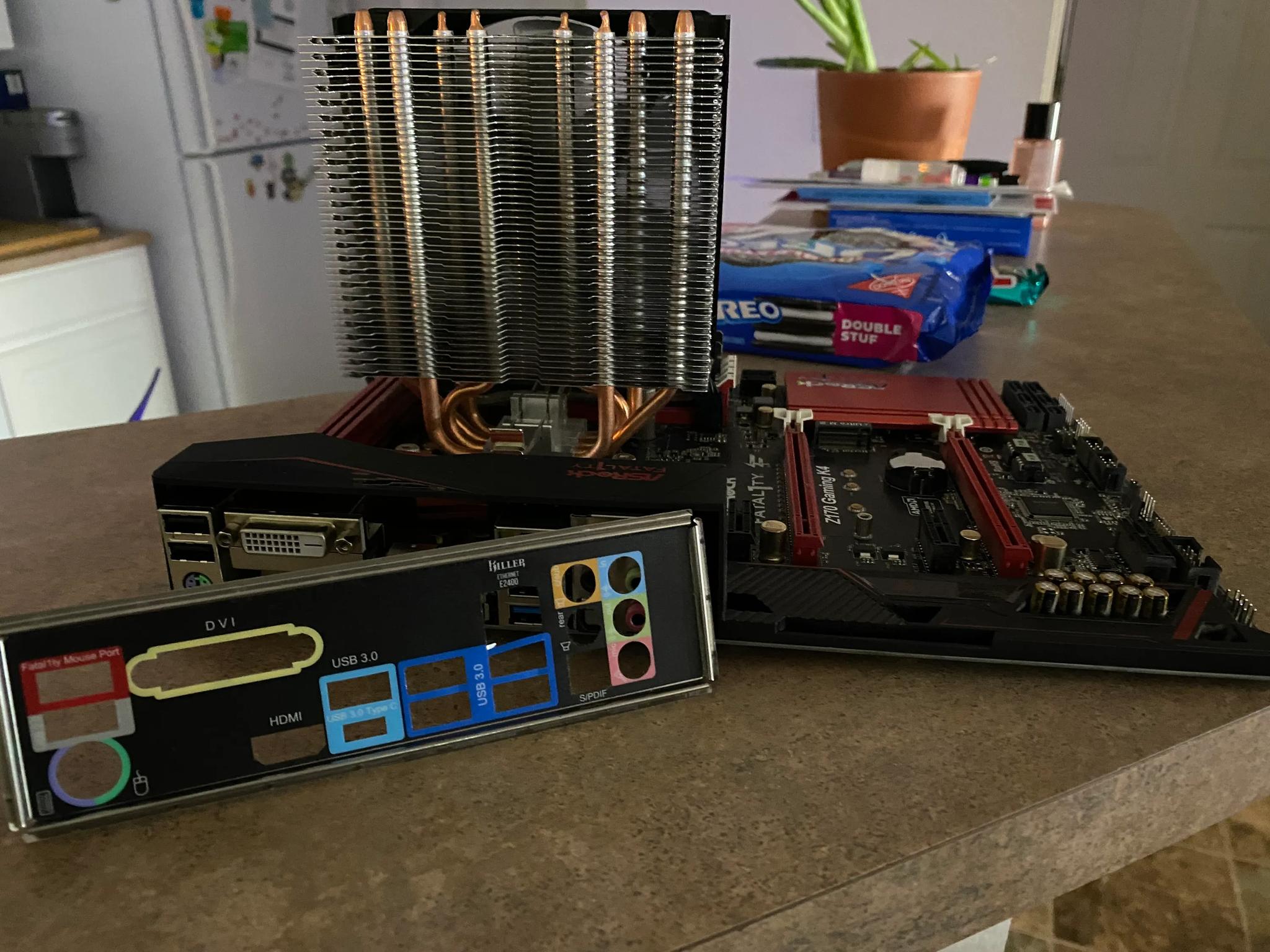Intel Core i5 Skylake 6600K mounted in Asrock Fatal1ty Z170 Gaming K4 with cooler and Ram included