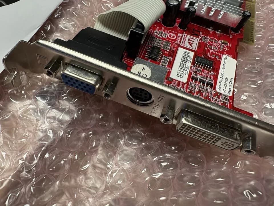 “As Is Untested Visiontek Radeon 9250 128 MB DDR PCI Video card retro gaming”