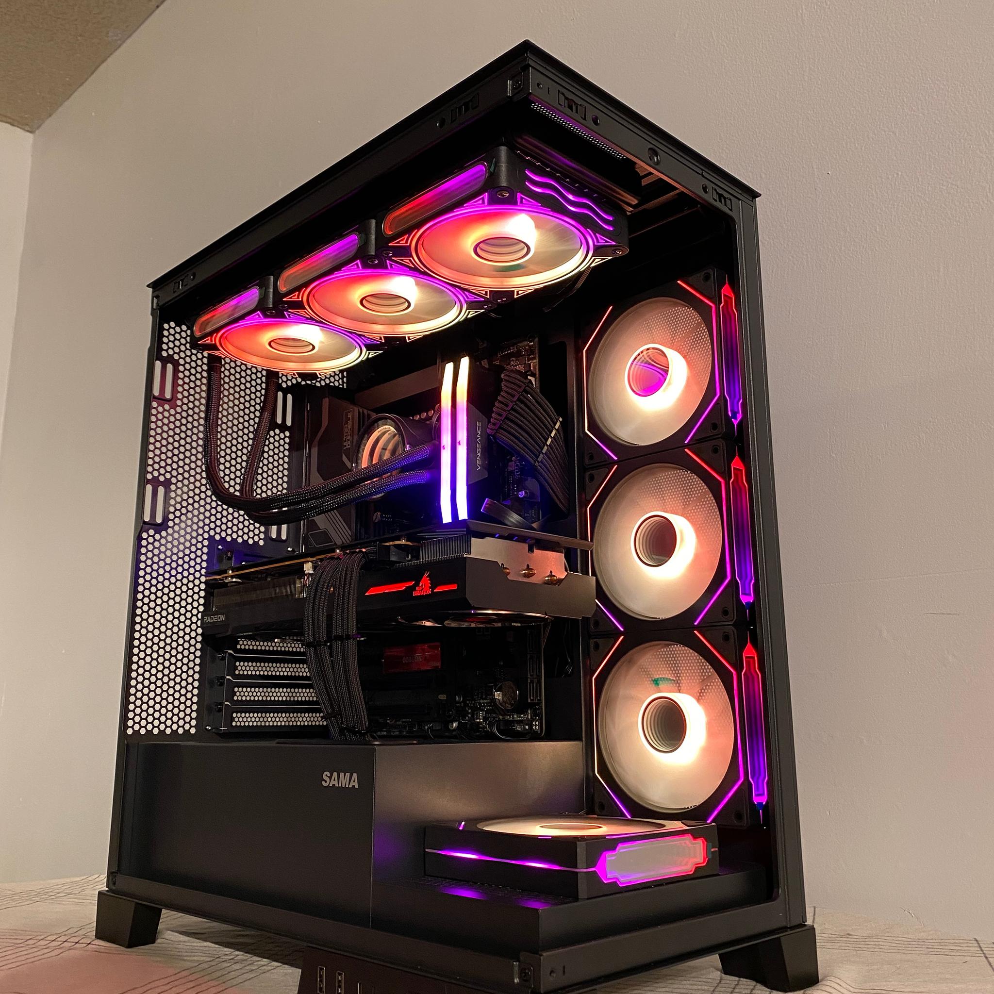 Hematite V 13600K 6800 XT 2TB NVME 32GB DDR5 Liquid Cooled Gaming,Streaming, Editing PC