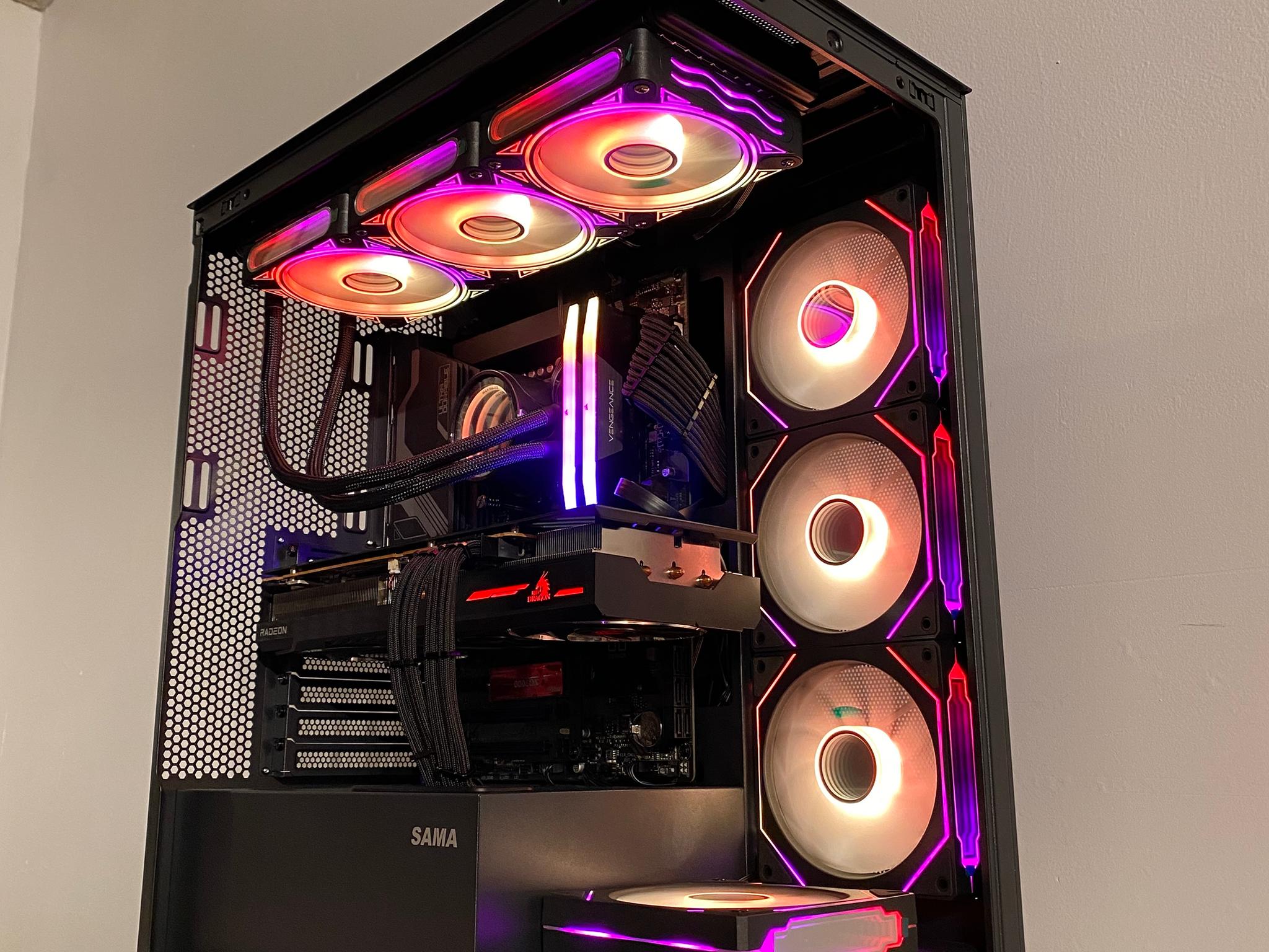 Hematite V 13600K 6800 XT 2TB NVME 32GB DDR5 Liquid Cooled Gaming,Streaming, Editing PC
