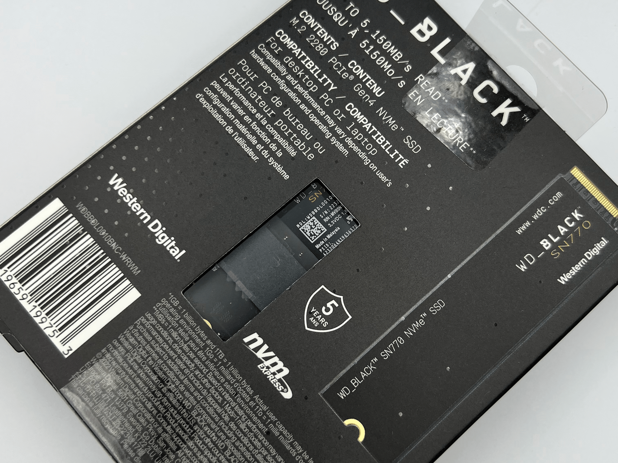 WD Black 1TB SN770 NVMe Internal Gaming SSD Solid State Drive PCIe Gen4, M.2 2280 WDBBDL0010BNC