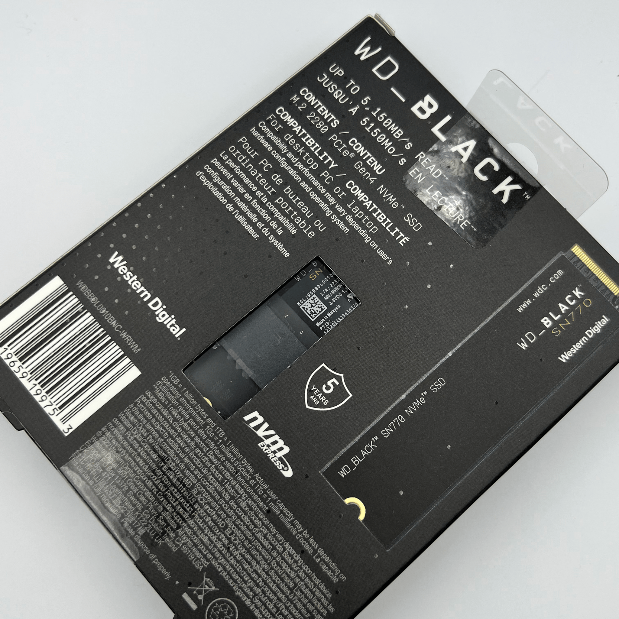 WD Black 1TB SN770 NVMe Internal Gaming SSD Solid State Drive PCIe Gen4, M.2 2280 WDBBDL0010BNC
