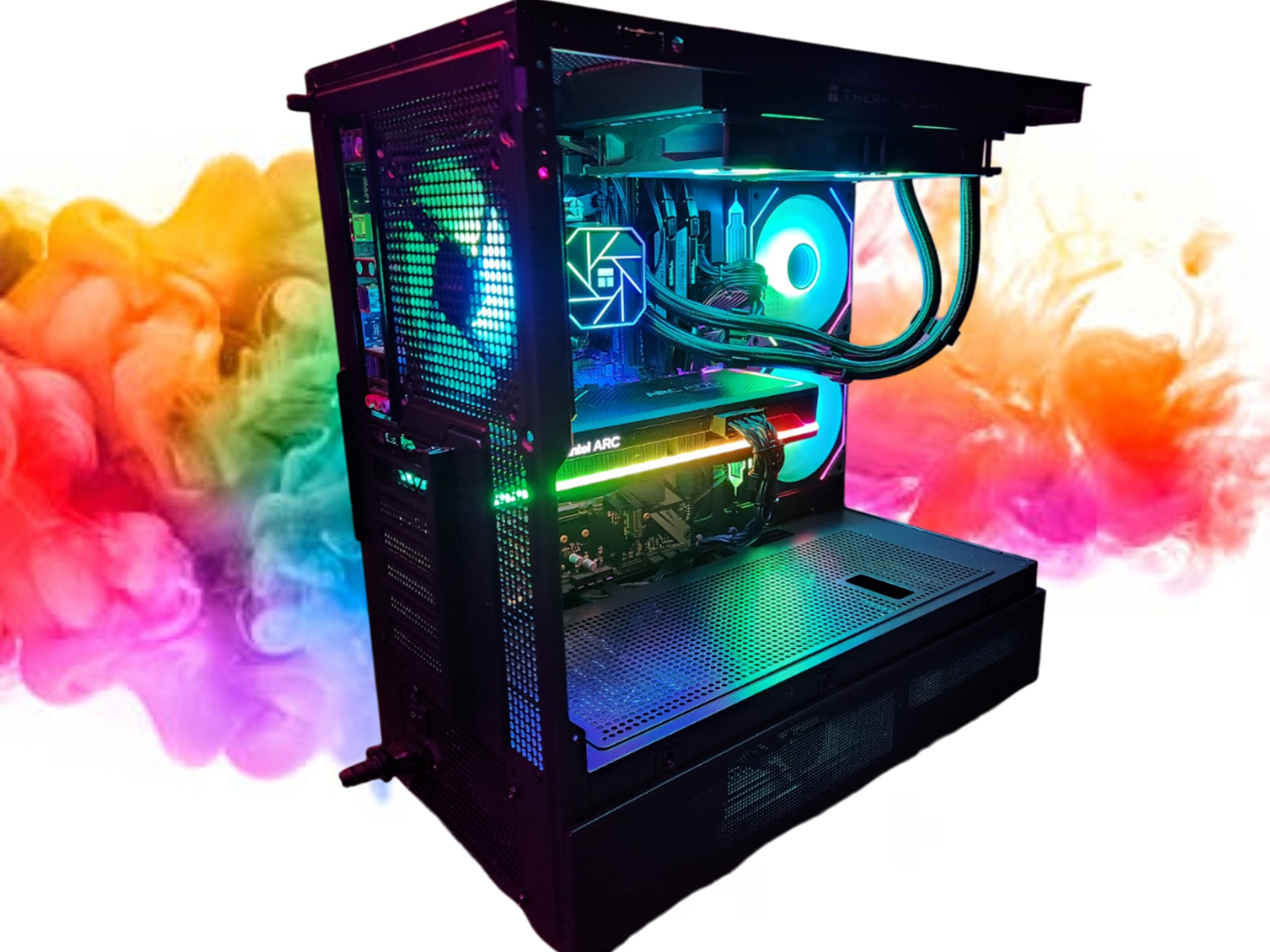 SALE: ARC a770 16GB + Ryzen 5 3600x + 32GBs DDR4 RAM + 1TB SSD + 5 RGB Fans ( Black RGB Gaming PC )