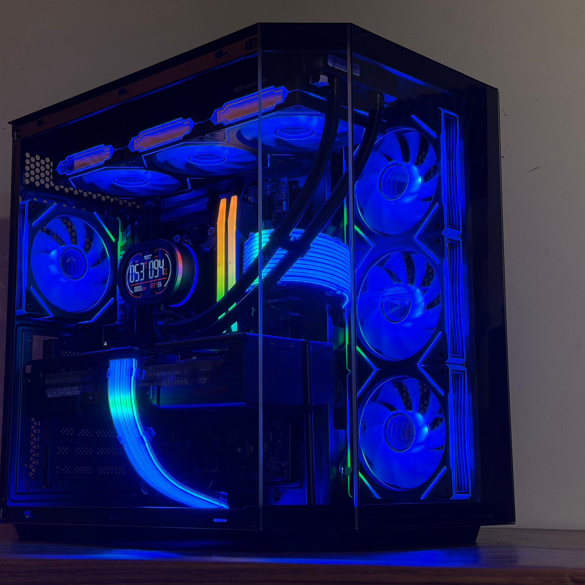⚡Obsidian X — Ryzen 9 7900X • RX 9070 XT • 32GB DDR5 • Black RGB Beast